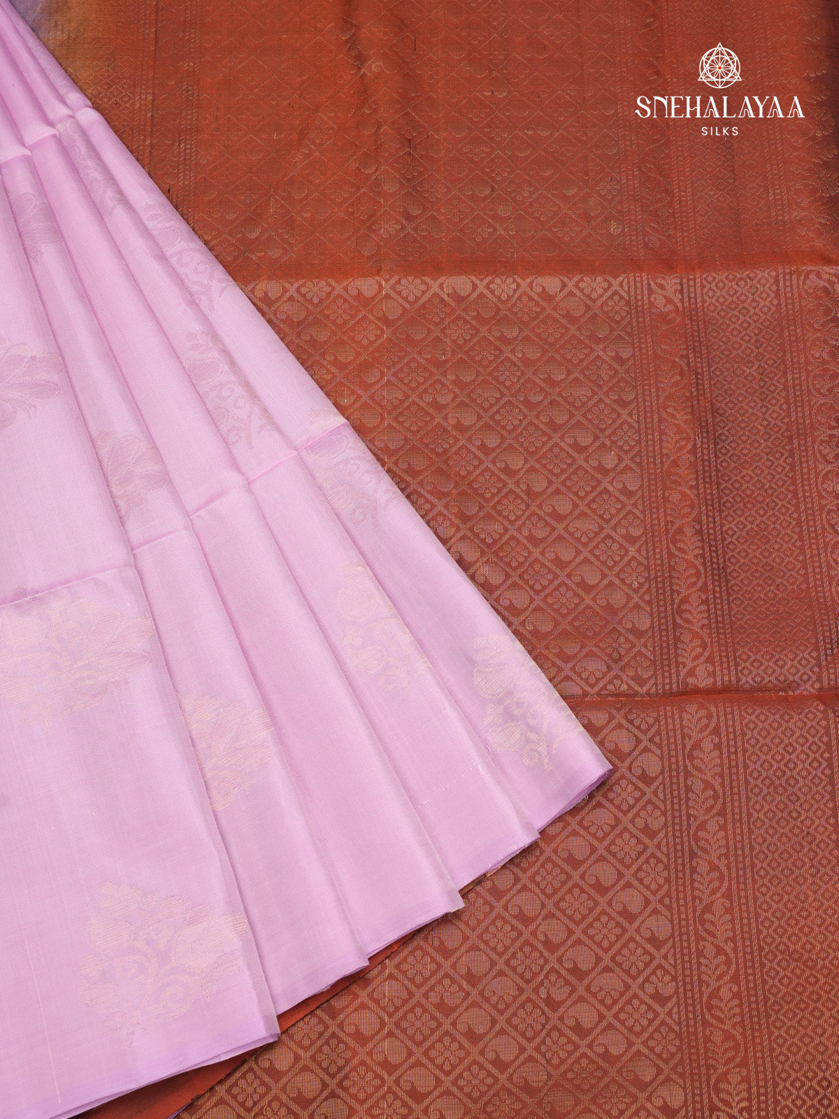 Lavender kanjivaram Soft Silk Saree