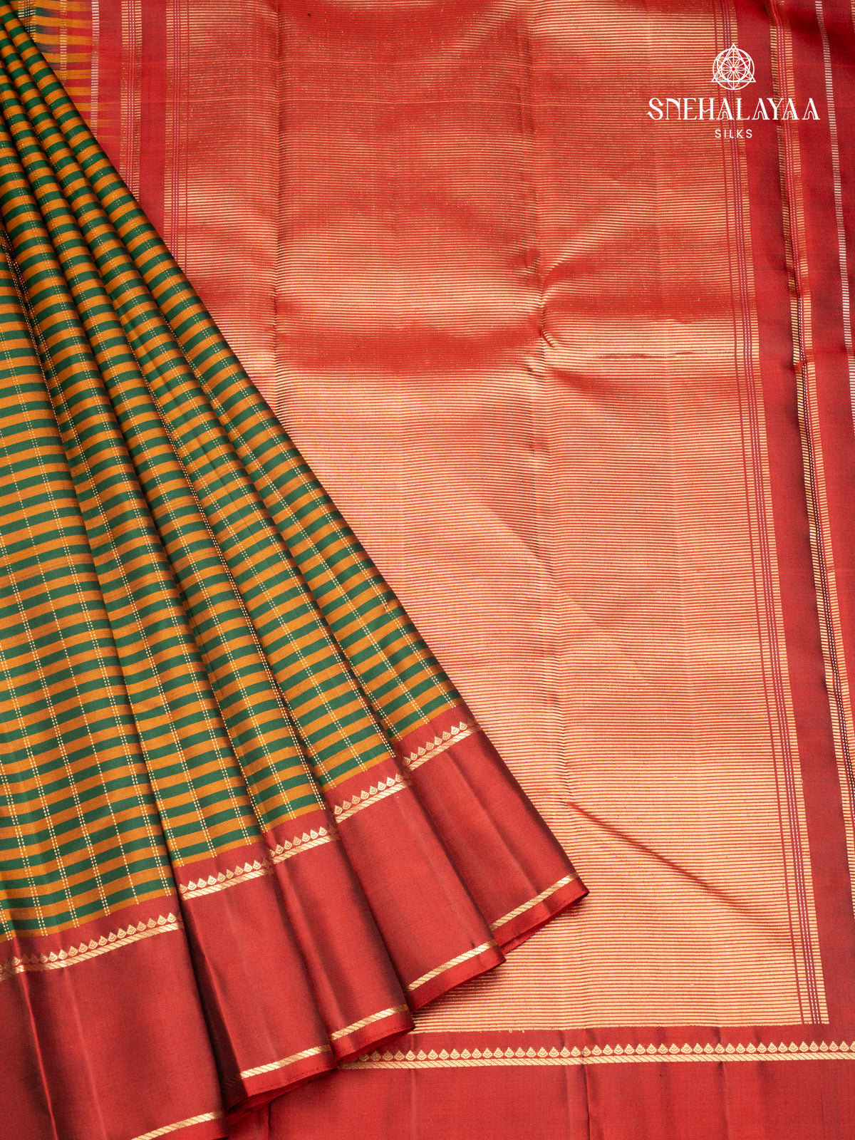 Bottle Green Kanjivaram SIlk Saree