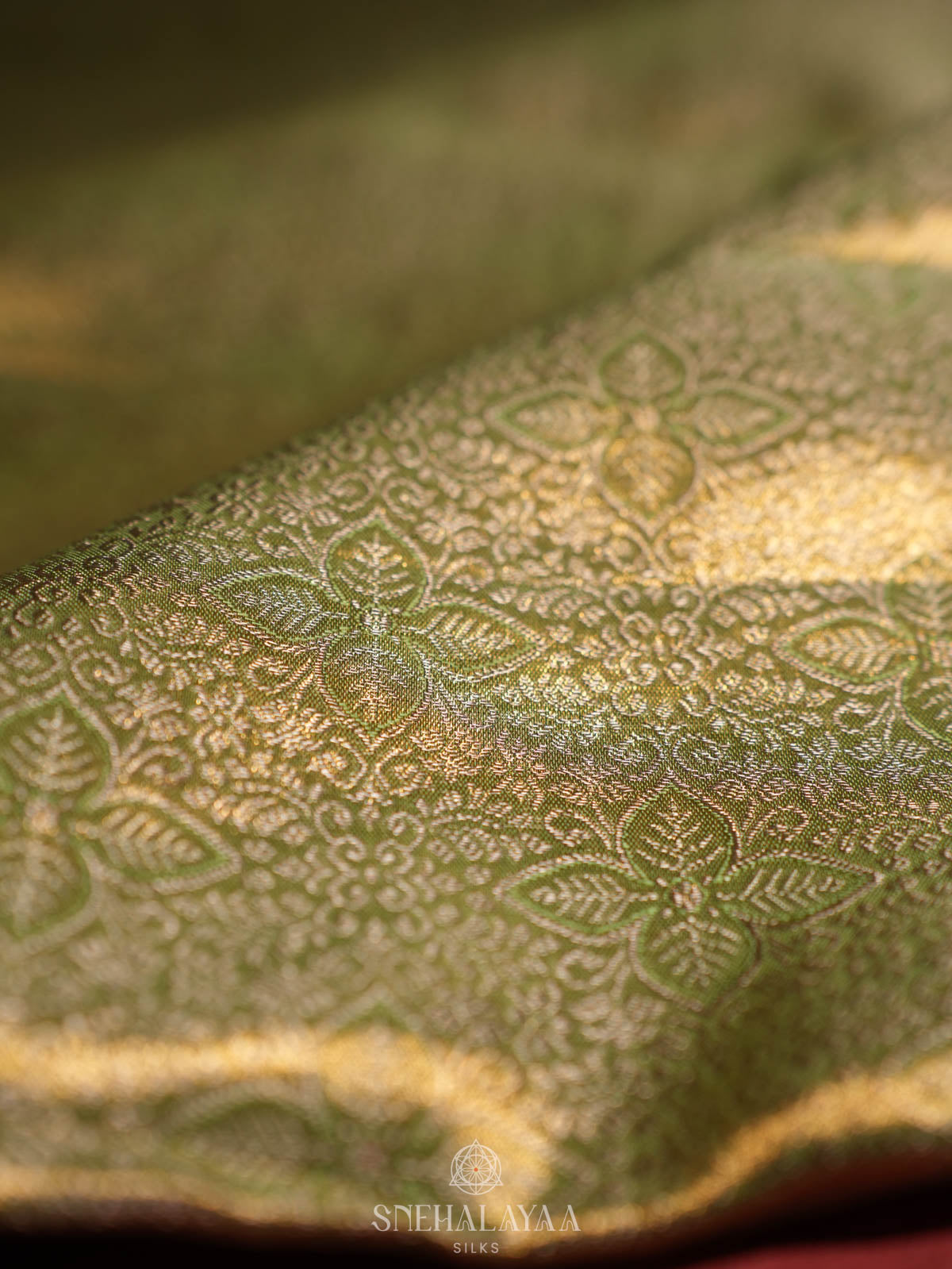 Lime Green Kanjivaram Silk Saree