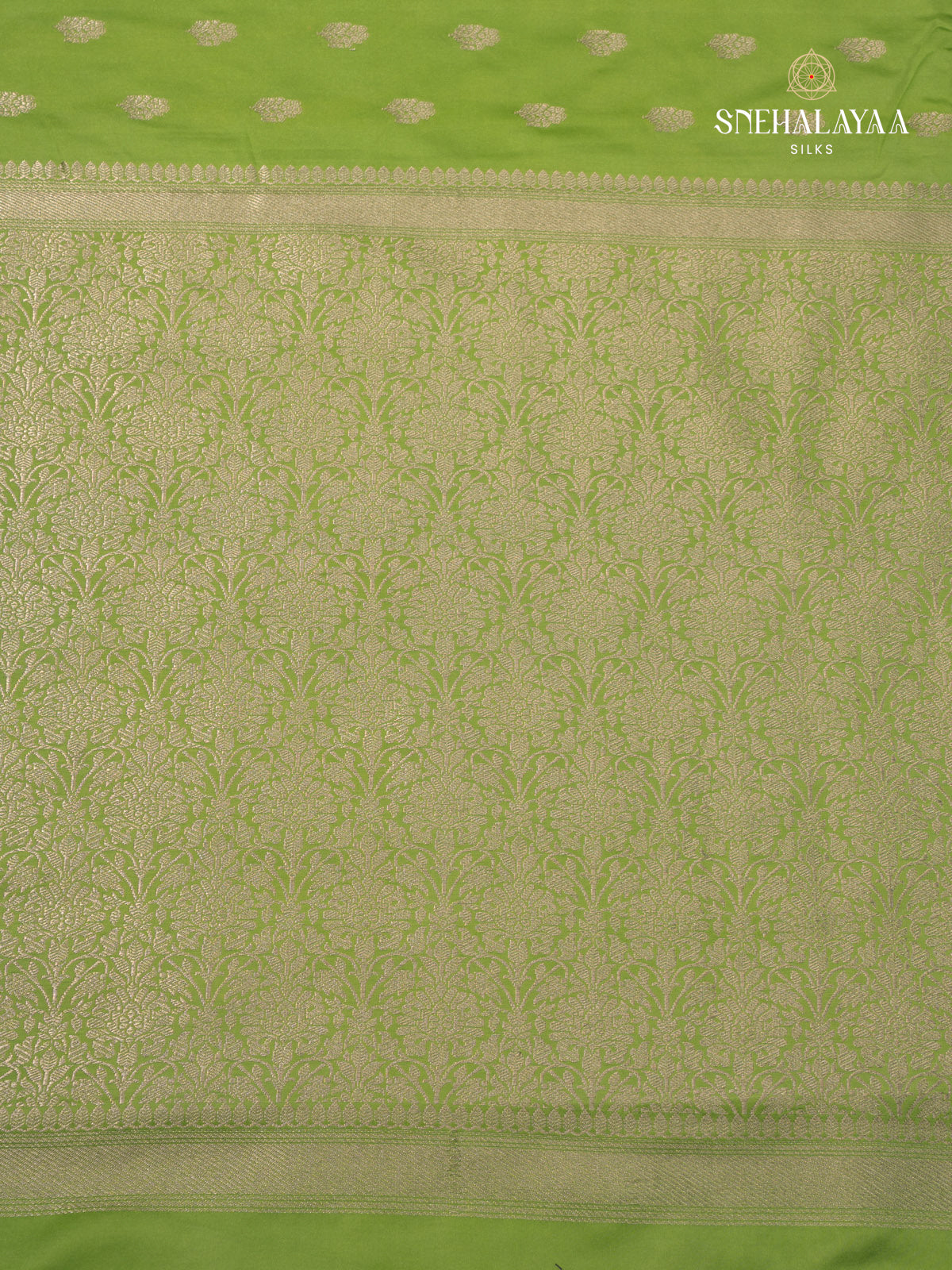 Green Satin Banaras Saree