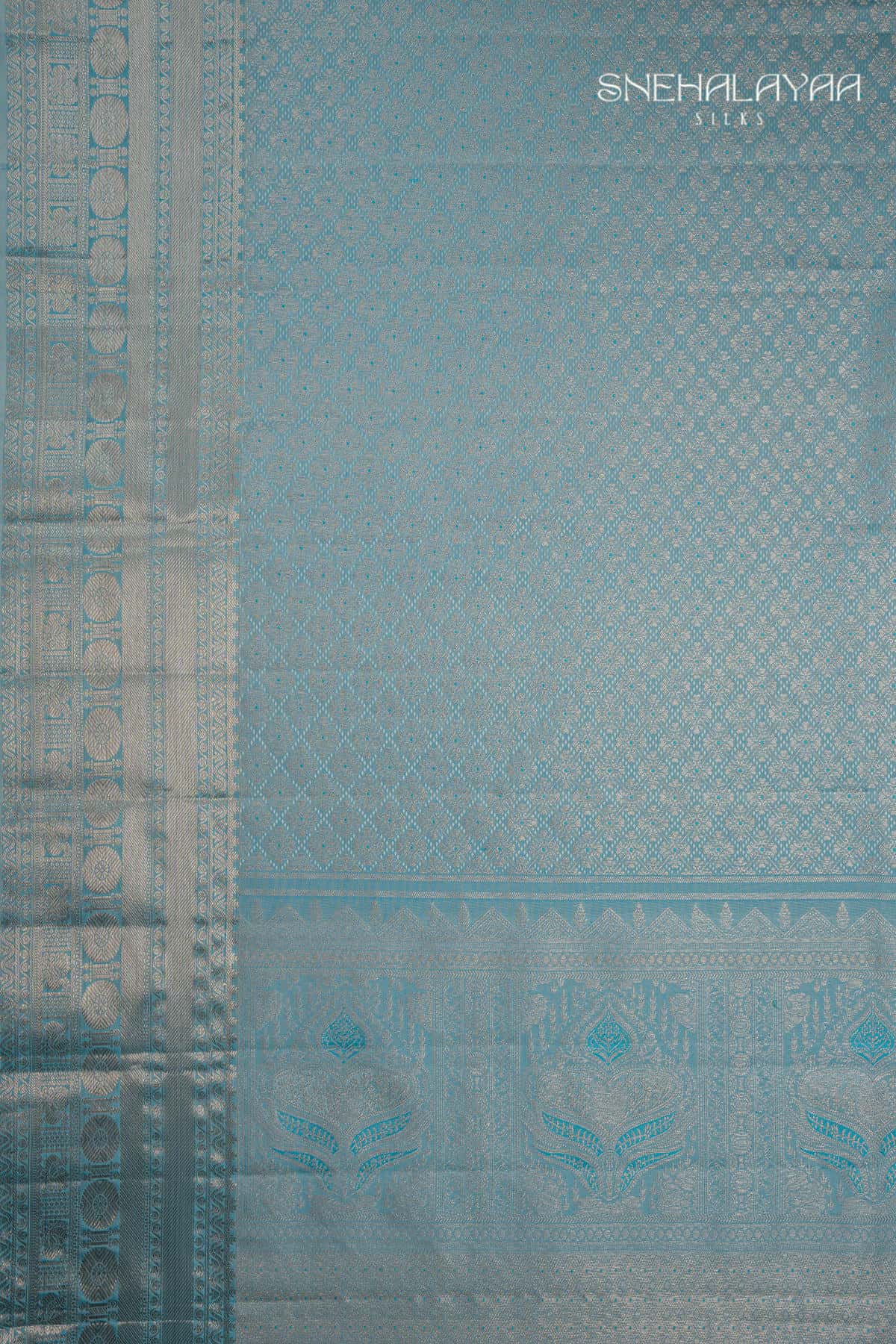 Blue Kancheevaram Wedding Silk Saree