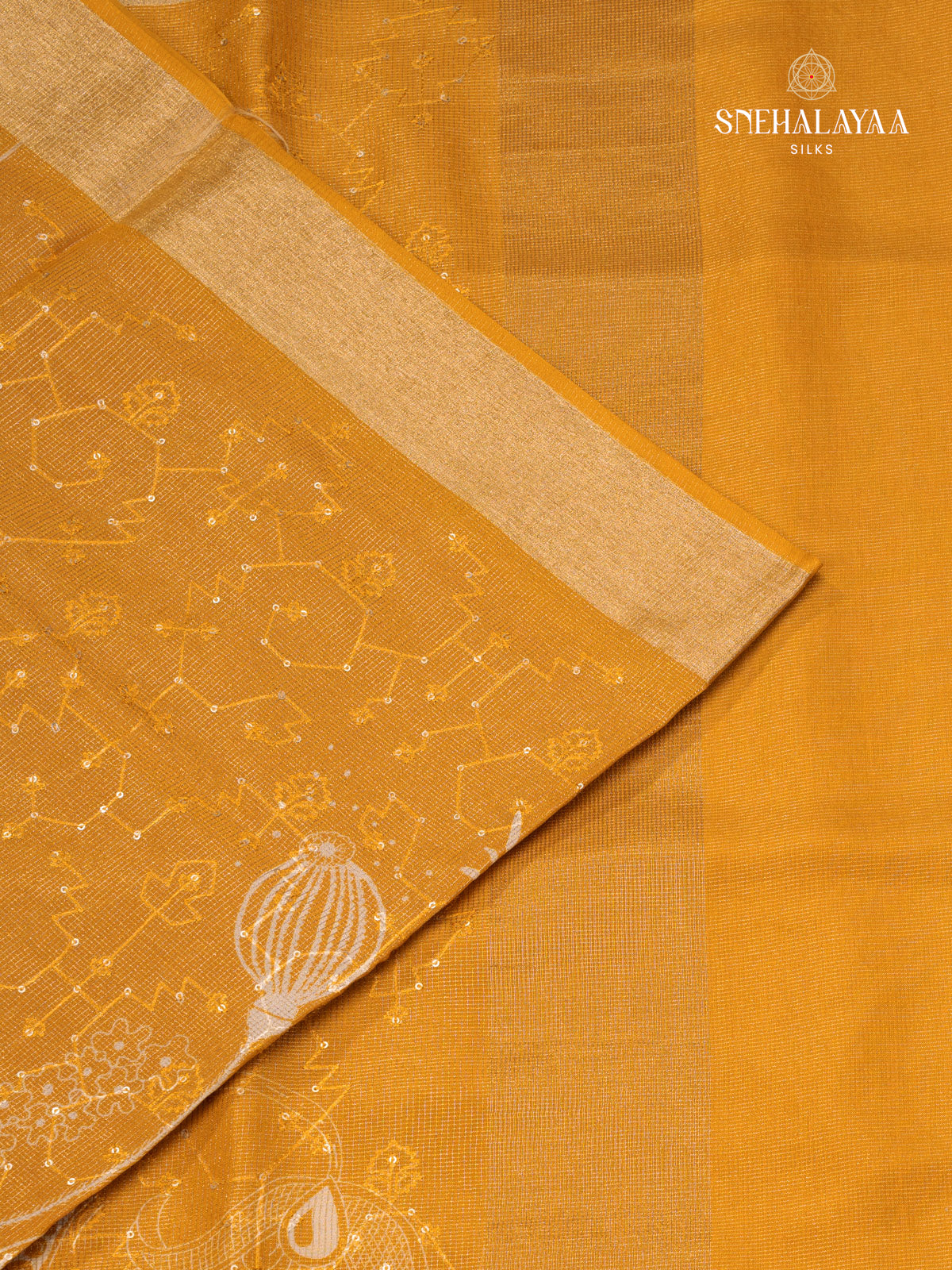 Orange Dola Silk Embroidery Saree