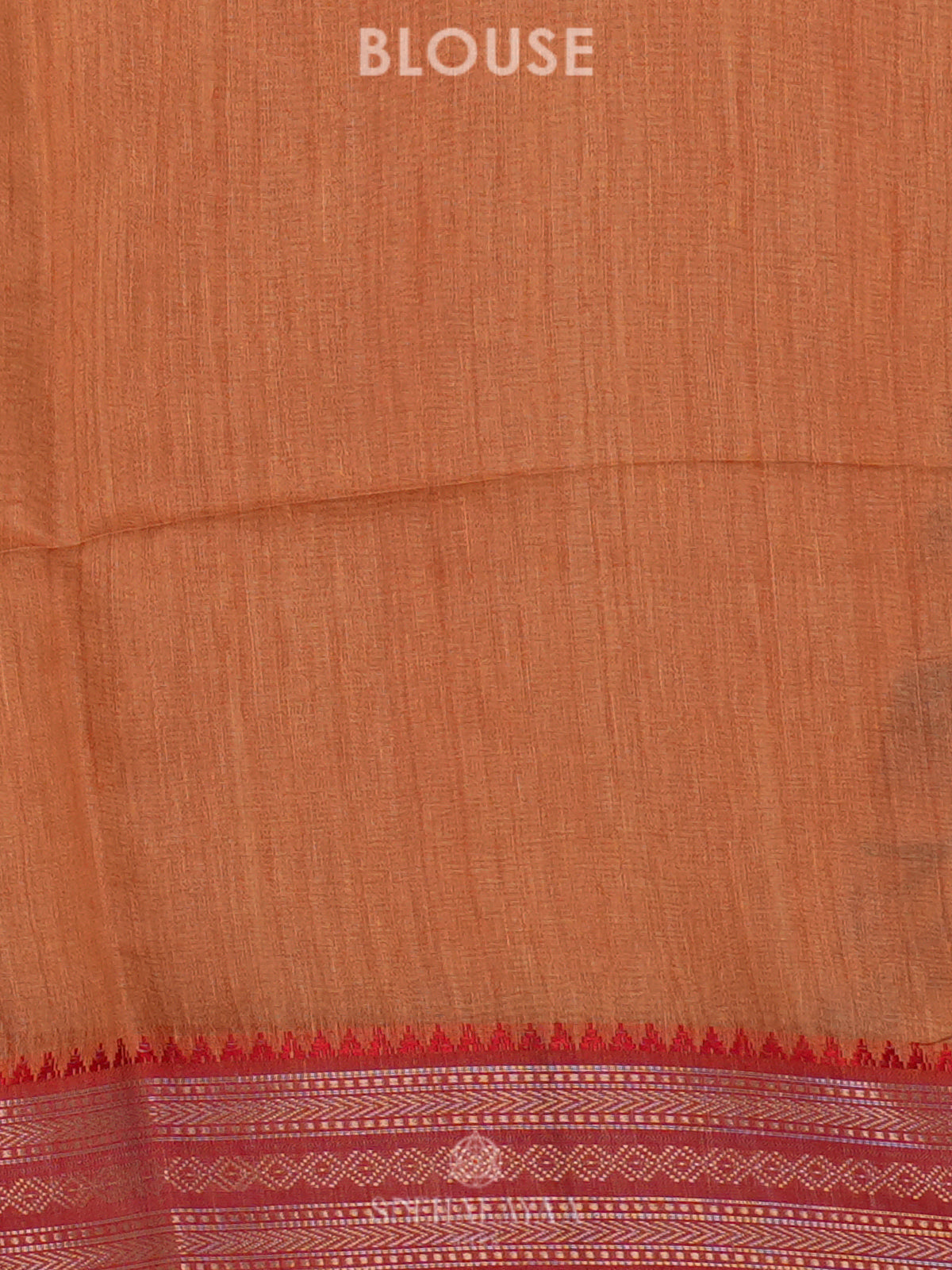 Orange Printed Linen Saree