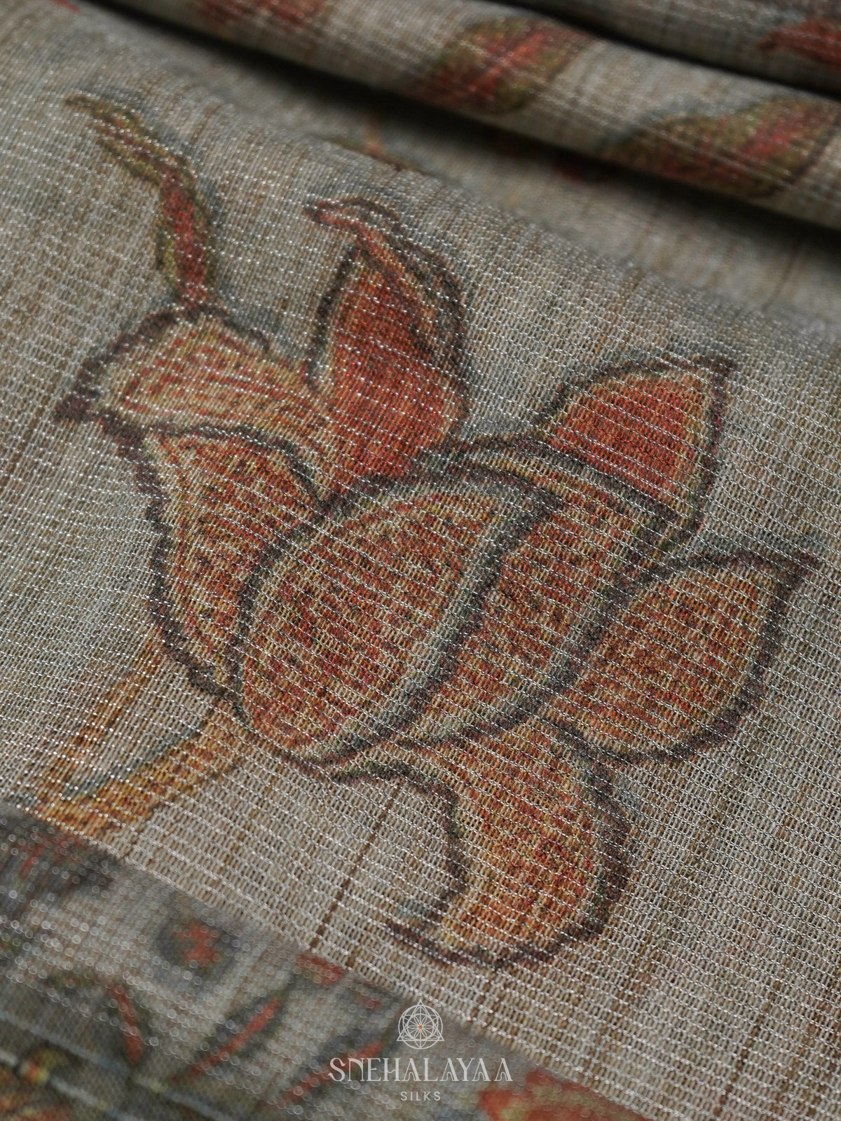 Blue Linen Tissue Saree