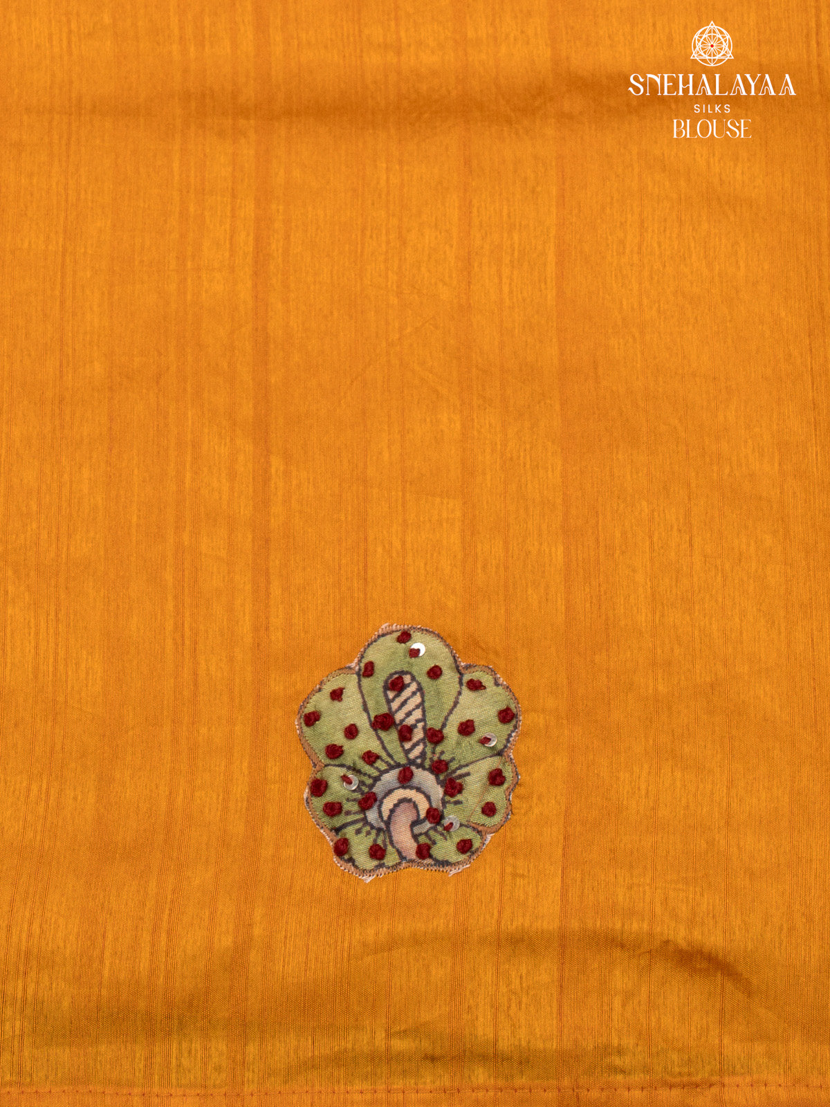 Orange Raw Silk Embroidery Saree