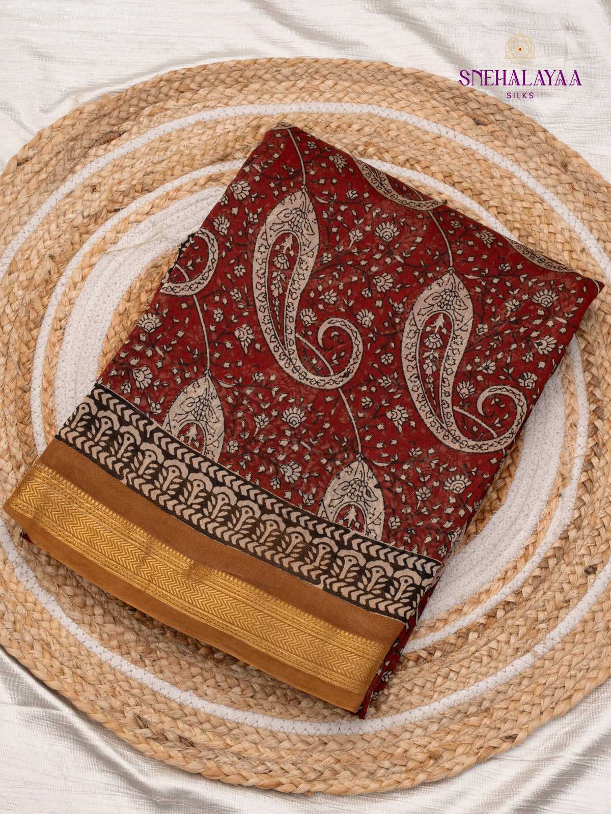 Maroon Chanderi Saree