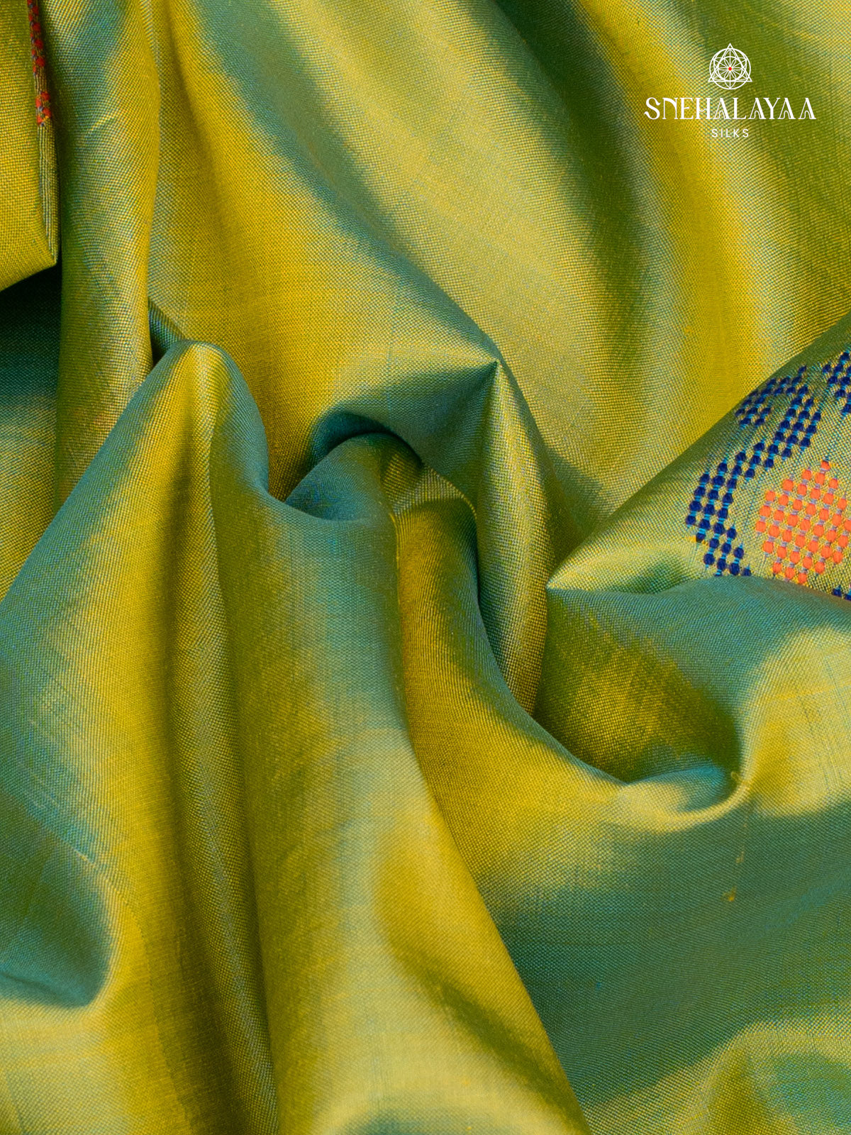 Lime Green Katan Silk Saree