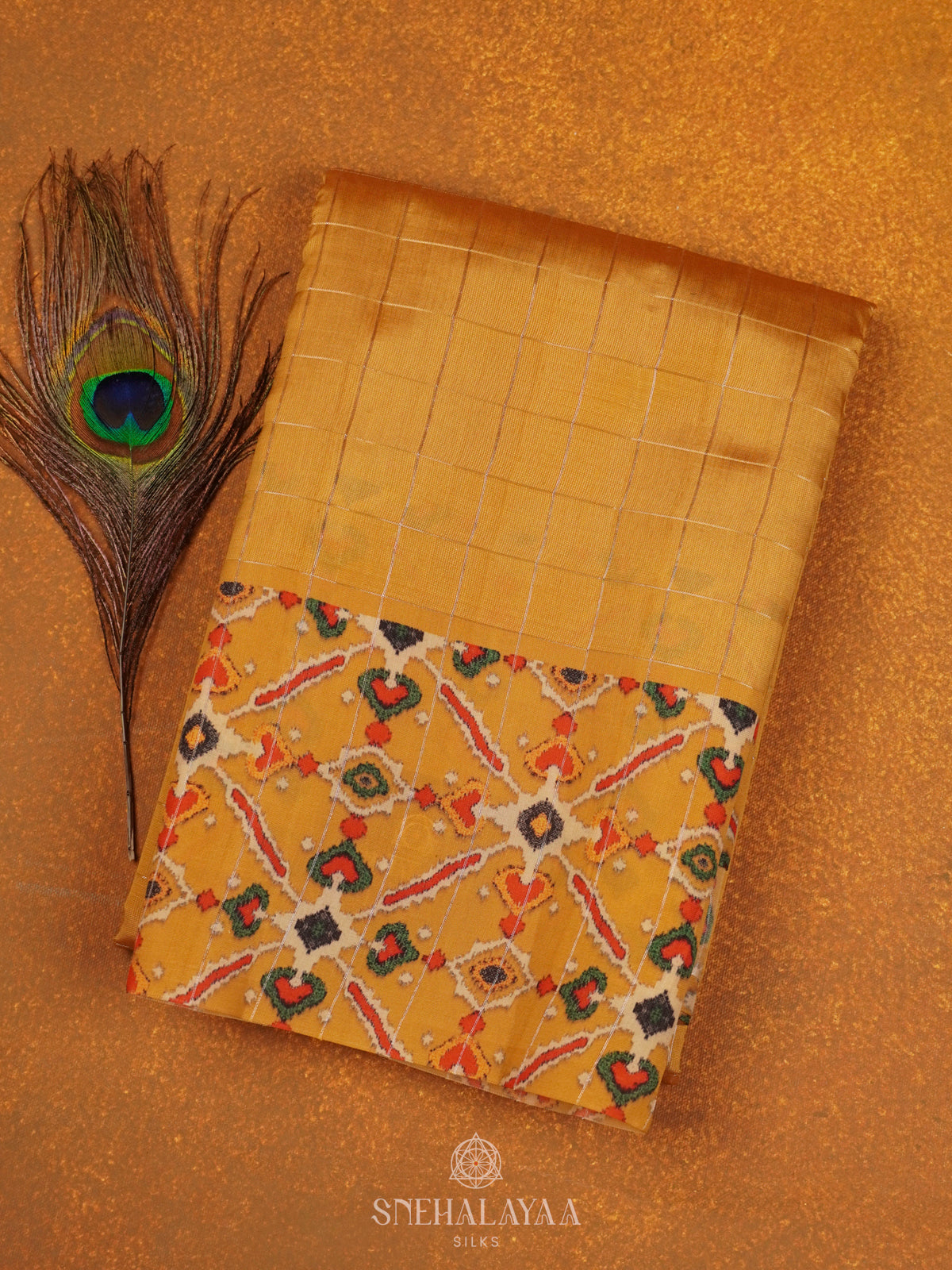 Mango Yellow Tussar Saree