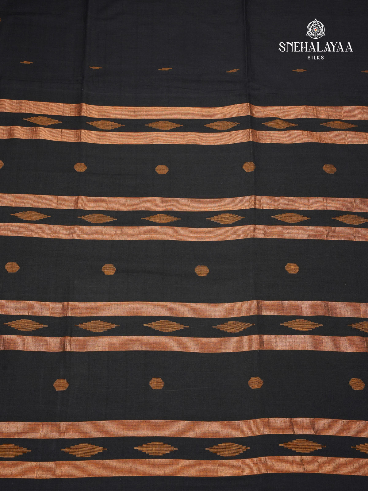 Black Khadi Cotton Saree