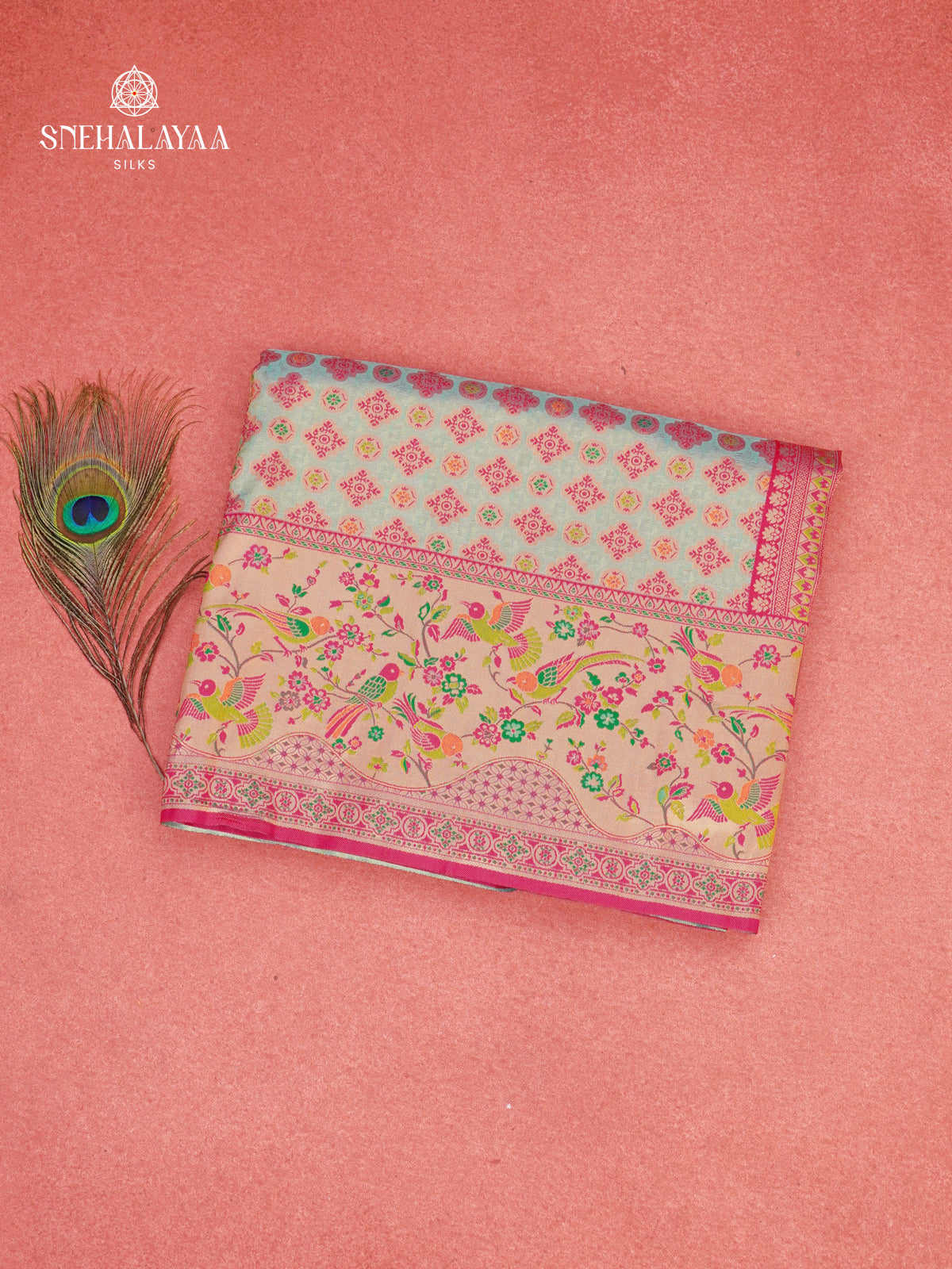 Pale Blue Tissue Paithani Saree