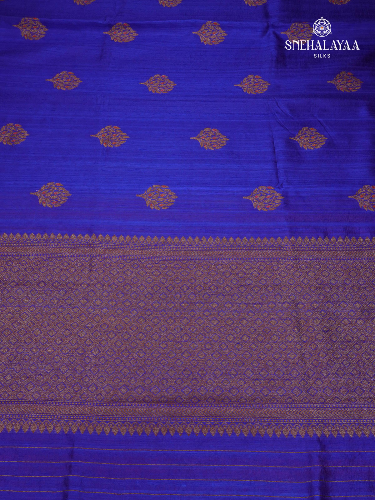 Rich Blue Banaras Raw Silk Saree