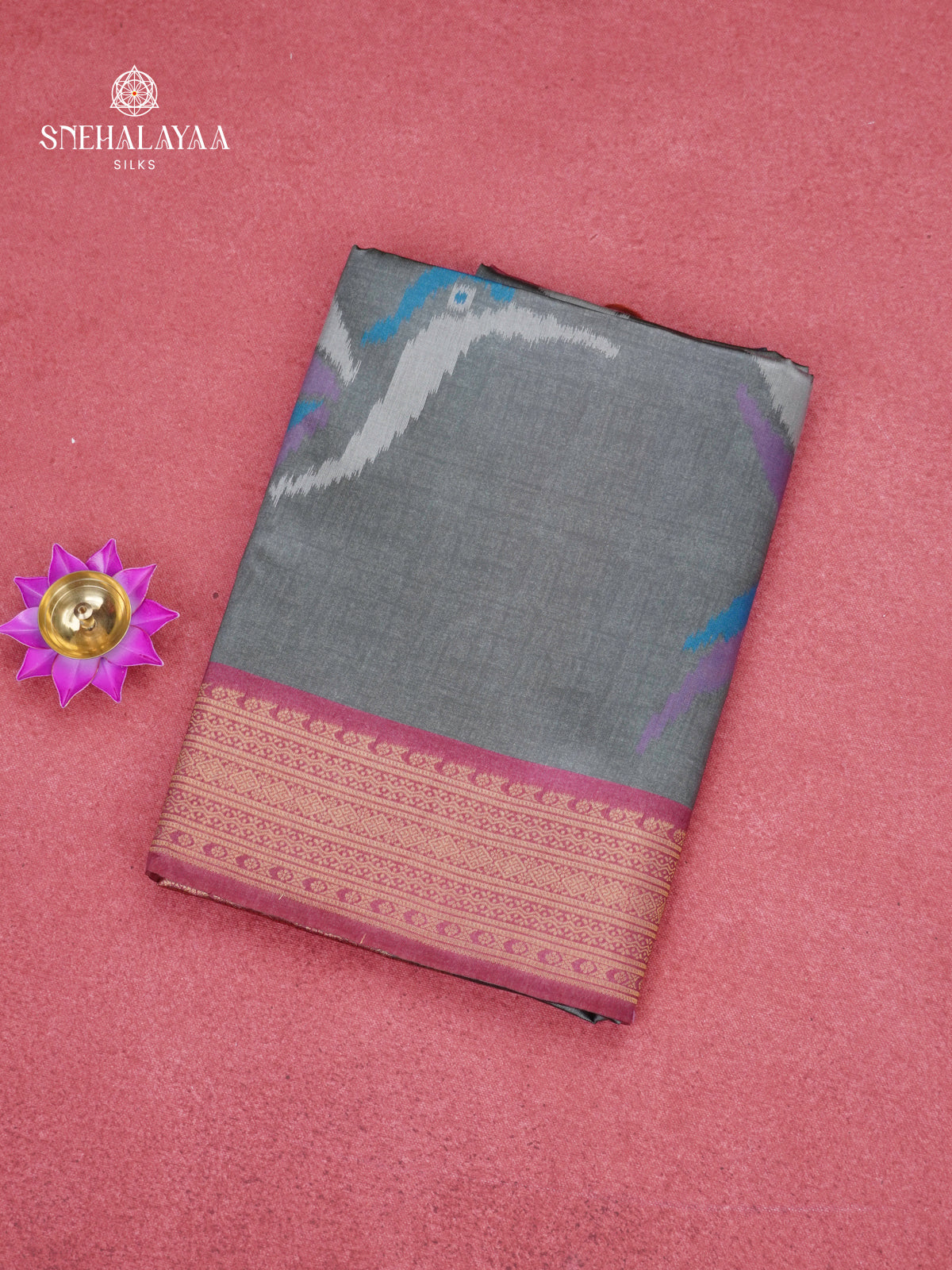 Grey Jute Saree