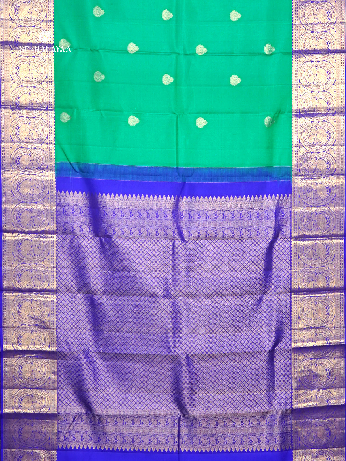 Teal Green Kanjivaram Silk Saree