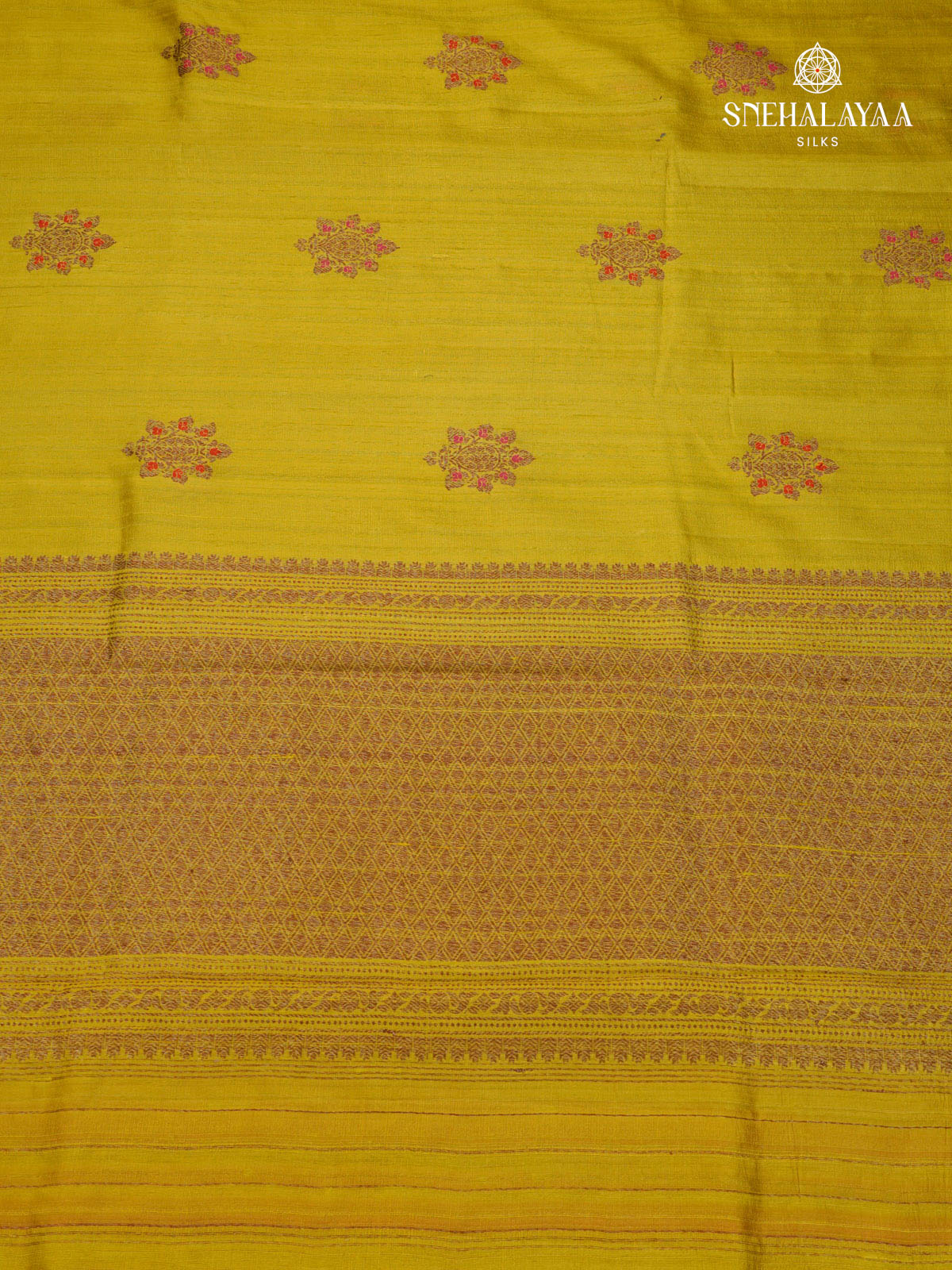 Lemon Yellow Banaras Raw Silk Saree