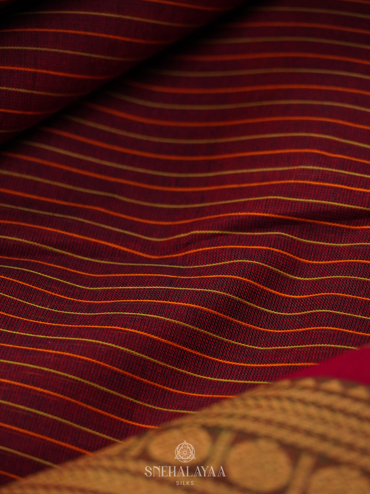 Maroon Chettinad Cotton Saree