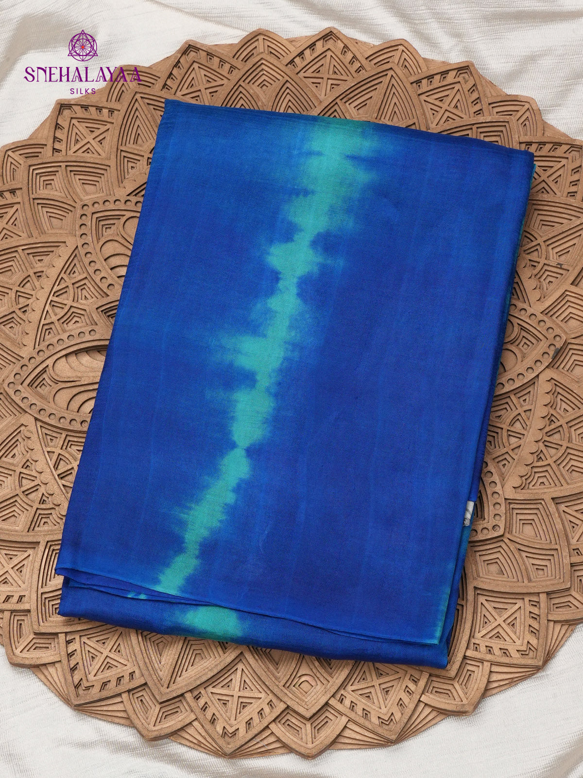 Blue Tussar Silk Saree