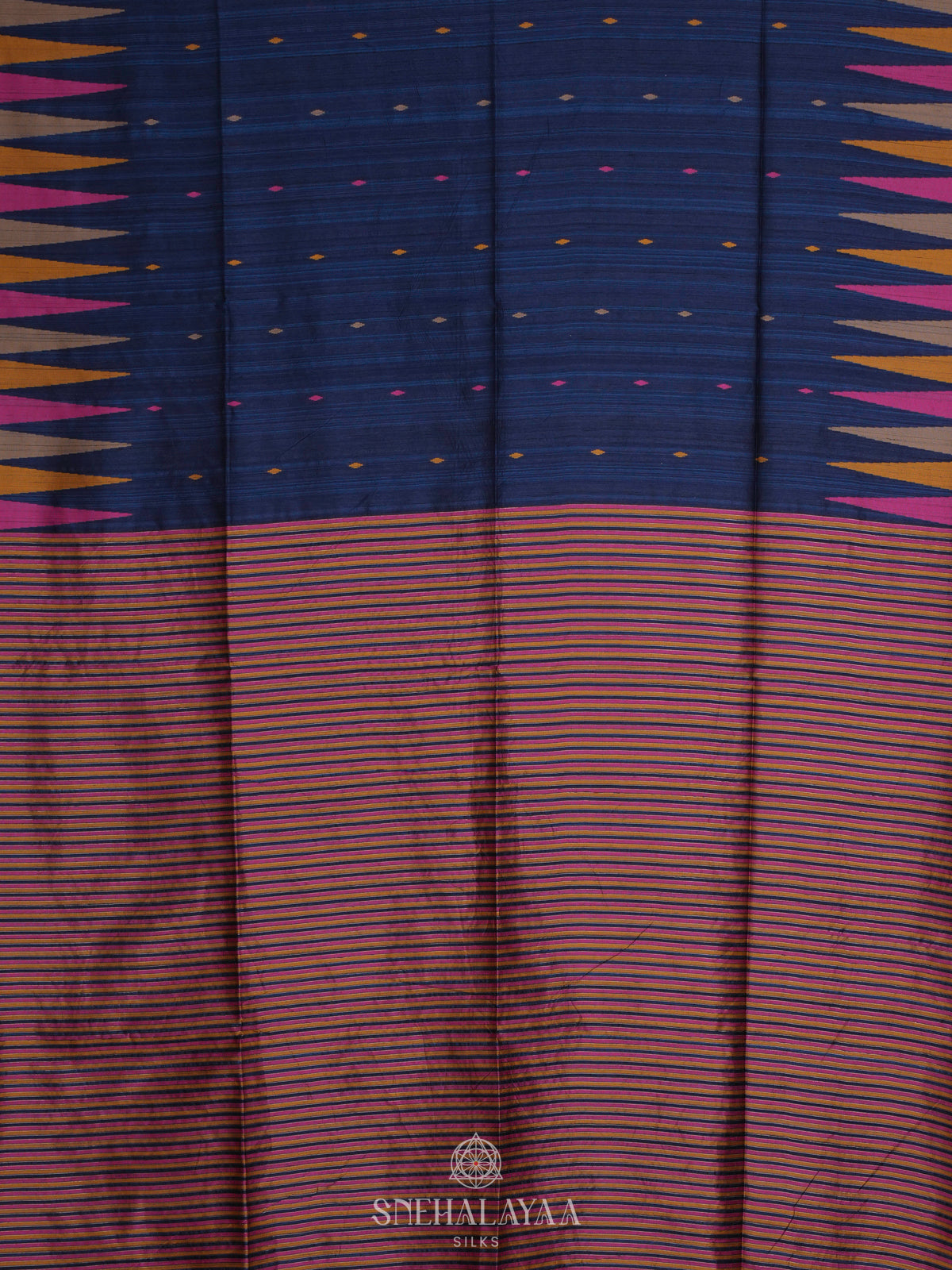 Blue Munga Tussar Saree