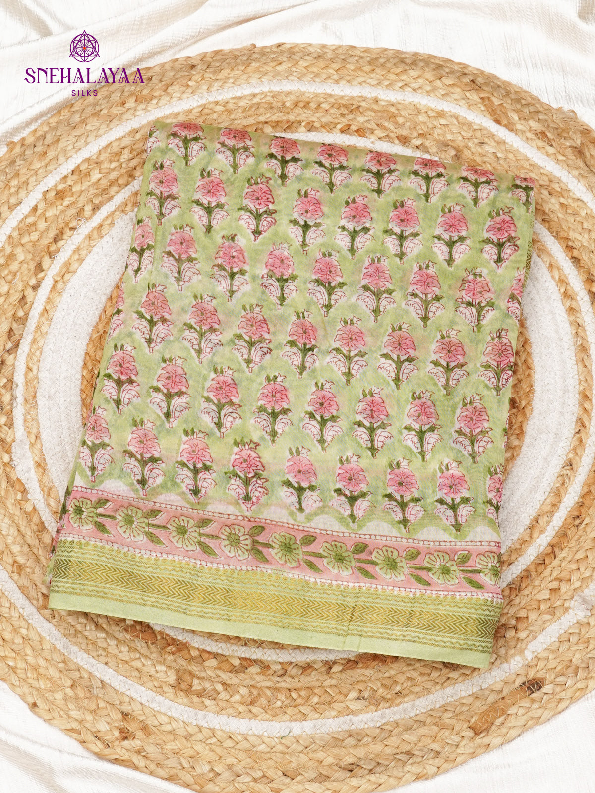 Sage Green Chanderi Saree