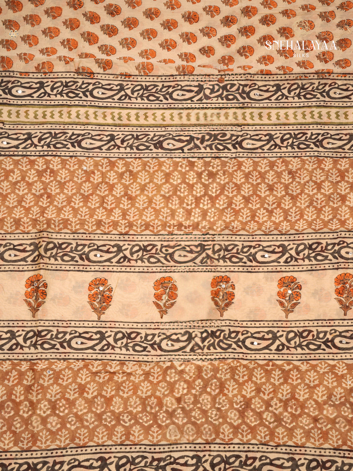 Beige Chanderi Saree