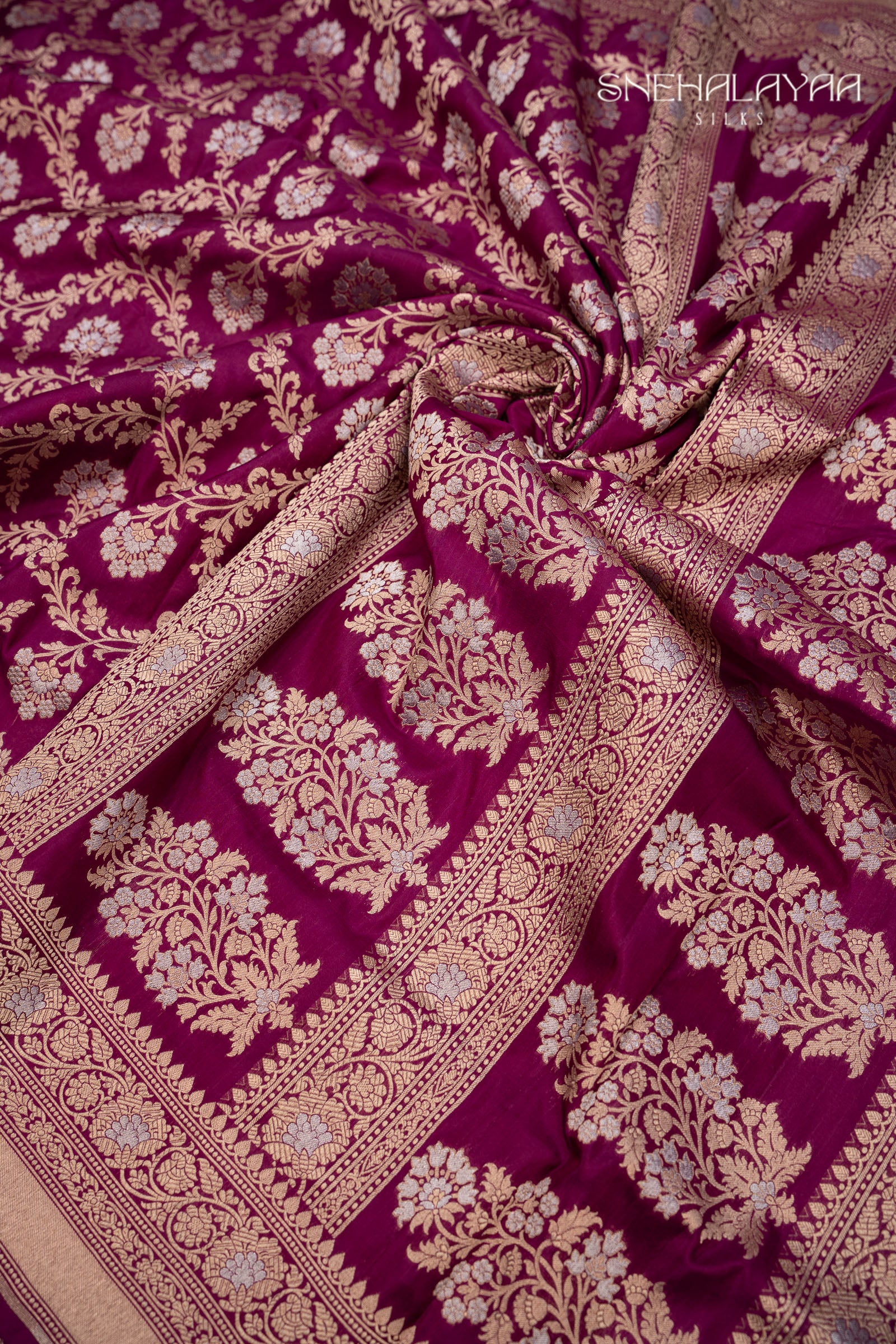 Magenta Purple Banaras Silk Saree