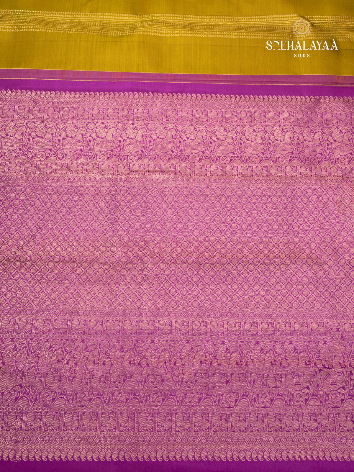 Mustard Yellow Kanjivaram Silk Saree