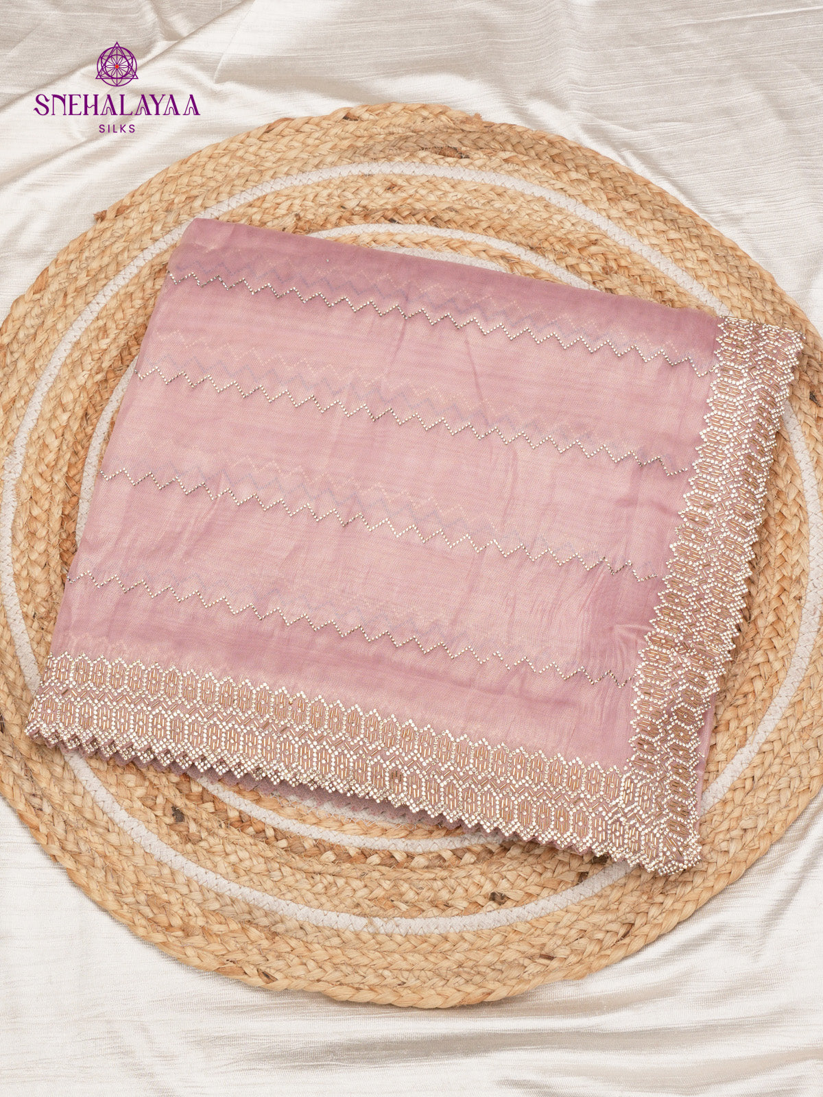 Pastel Pink Designer Saree