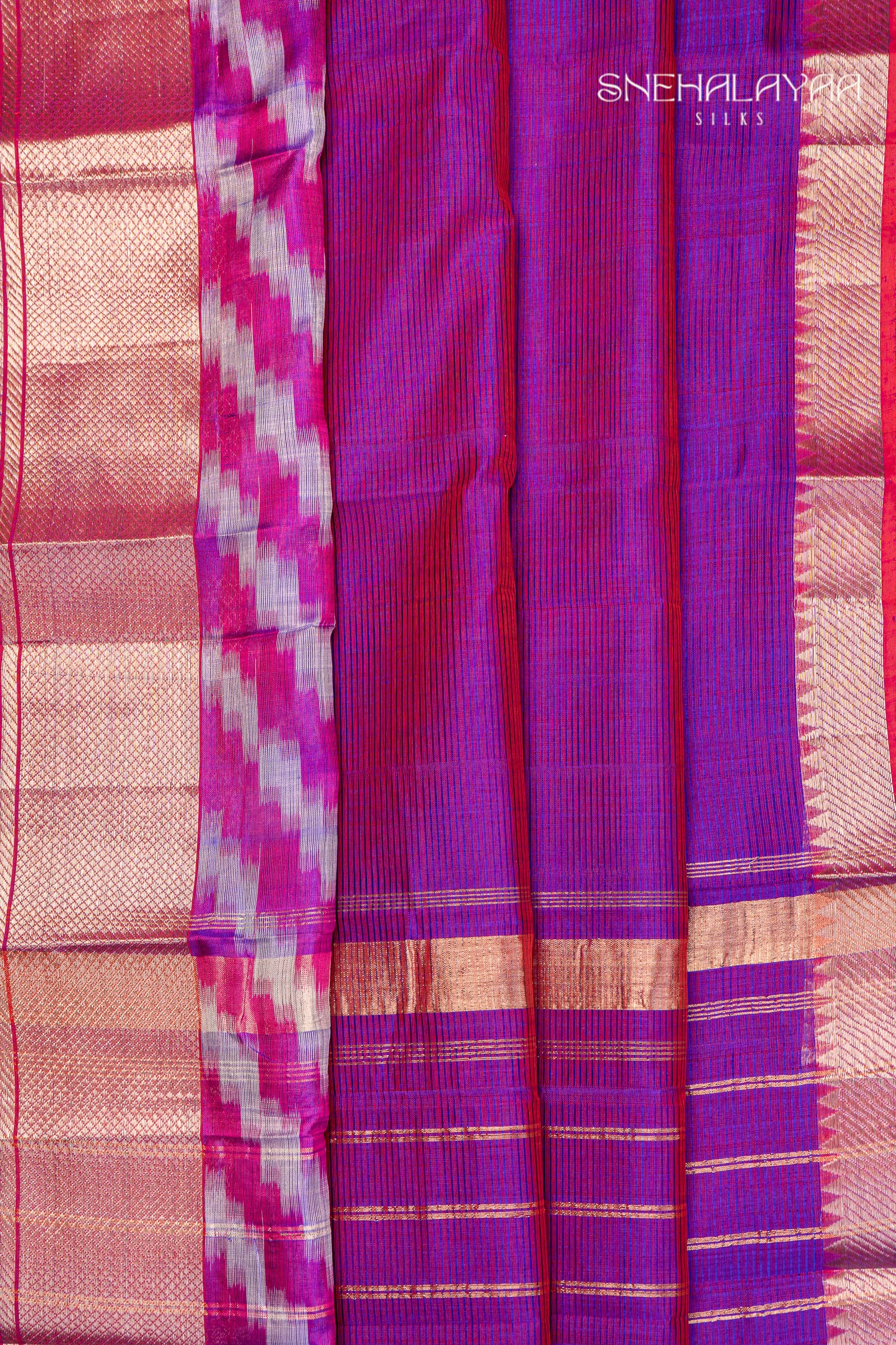 Purple Mangalgiri Silk Saree