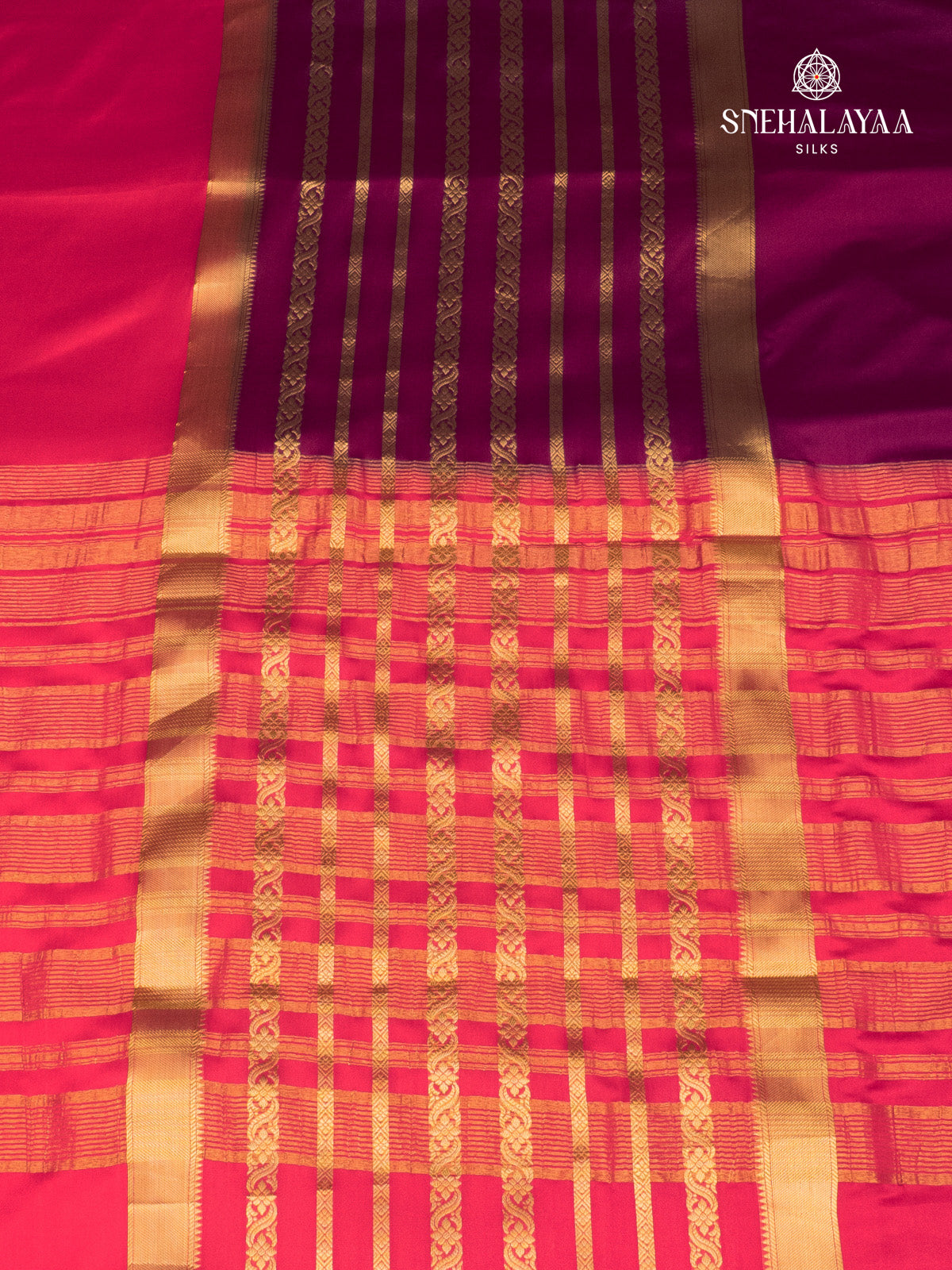Magenta Mysore Silk Saree