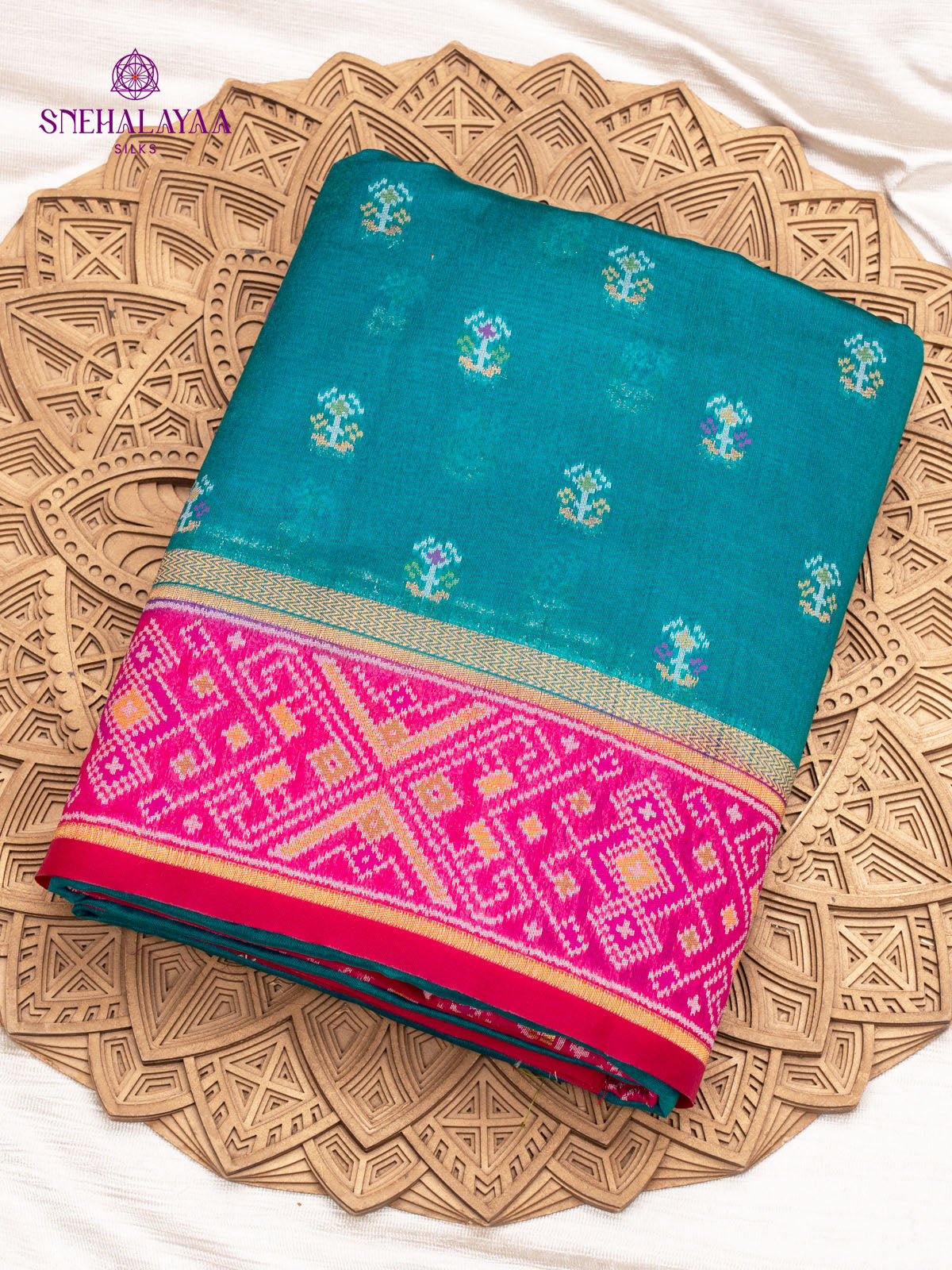 Blue Ikat Silk Saree