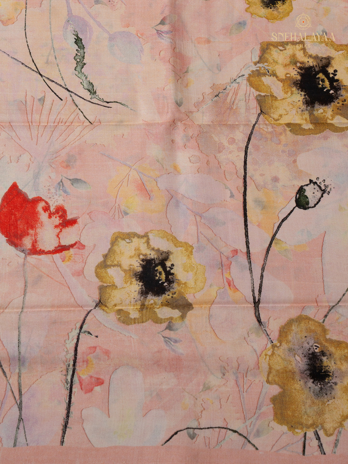 Pale Pink Tussar Saree