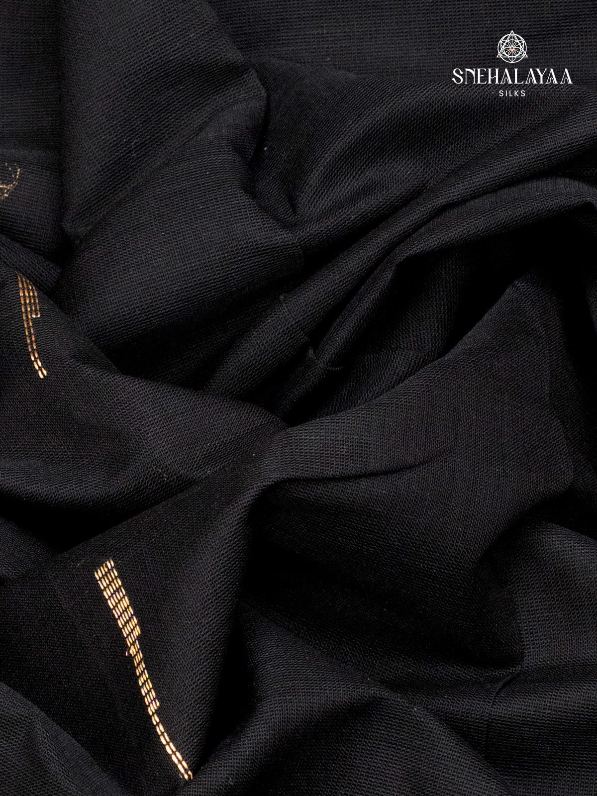 Black Pure Kanchi Cotton Saree