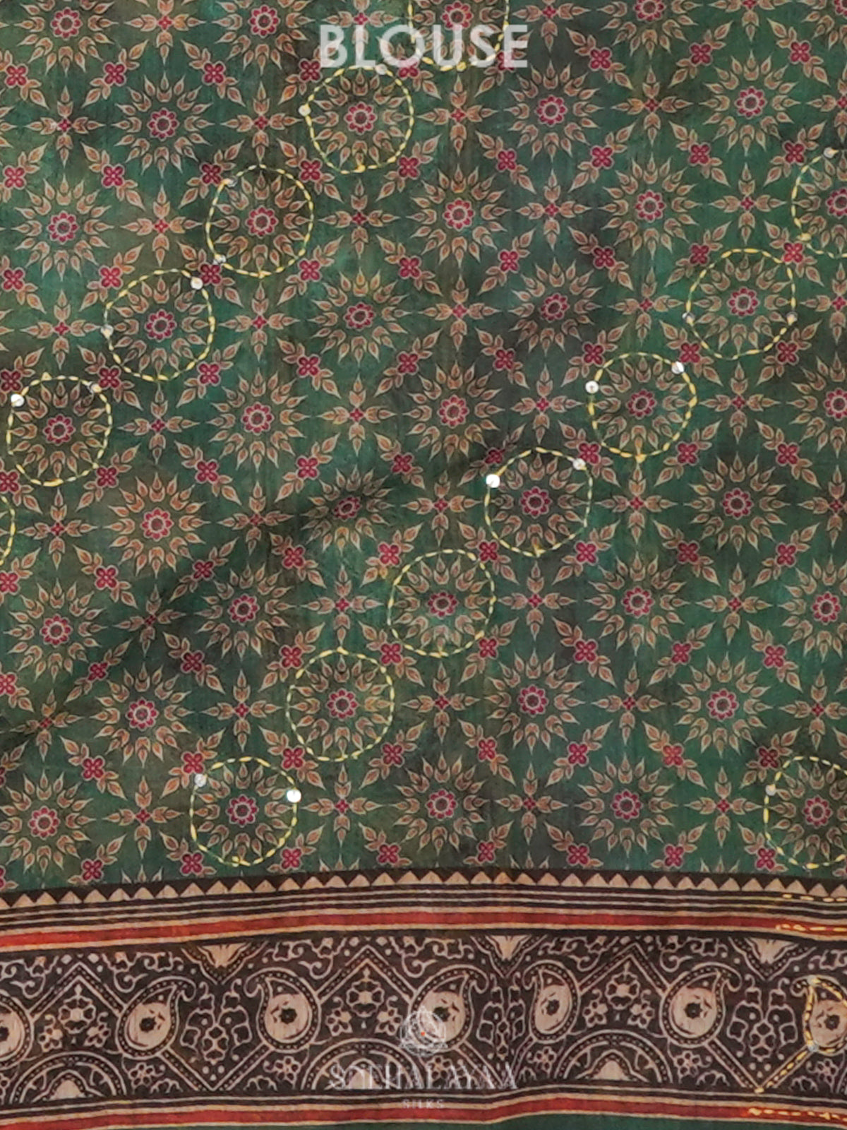 Green Embroidered Chanderi Saree