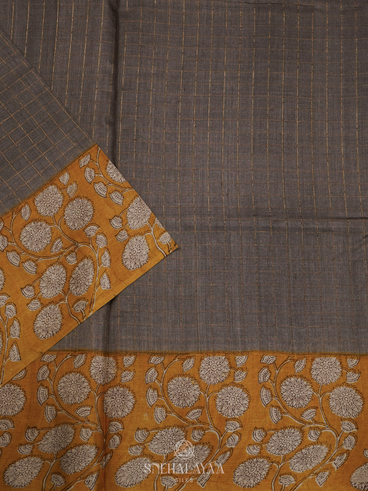 Grey Tussar Saree