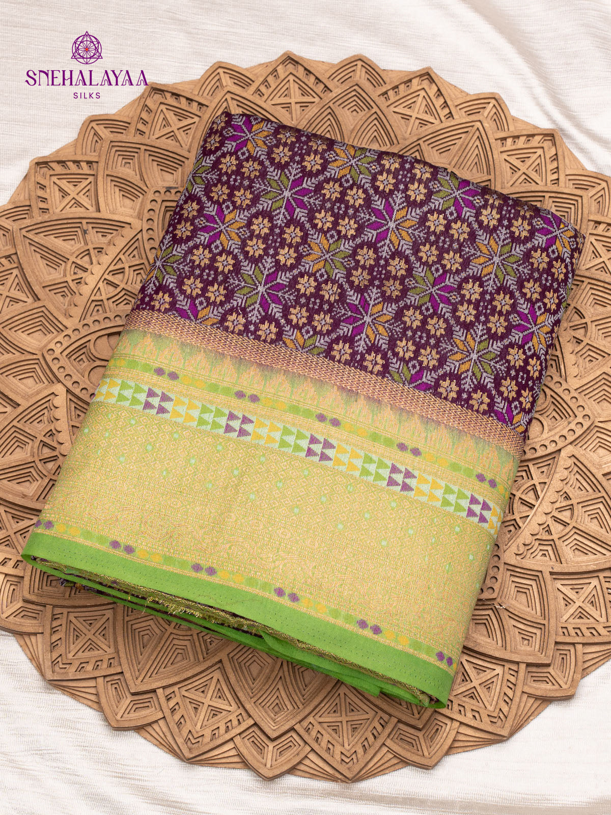 Purple Ikat Silk Saree