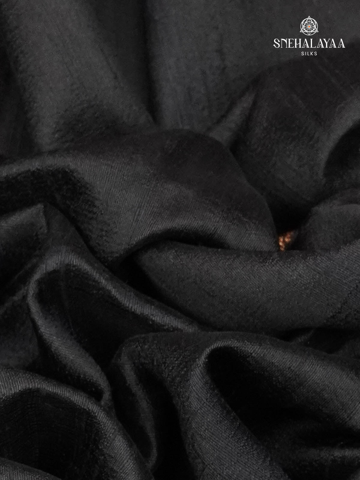 Black Banaras Raw Silk Saree