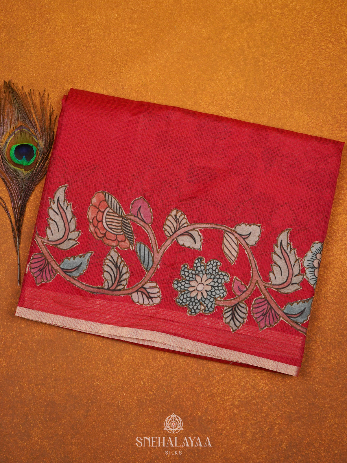Rani Pink Kota Embroidery Saree