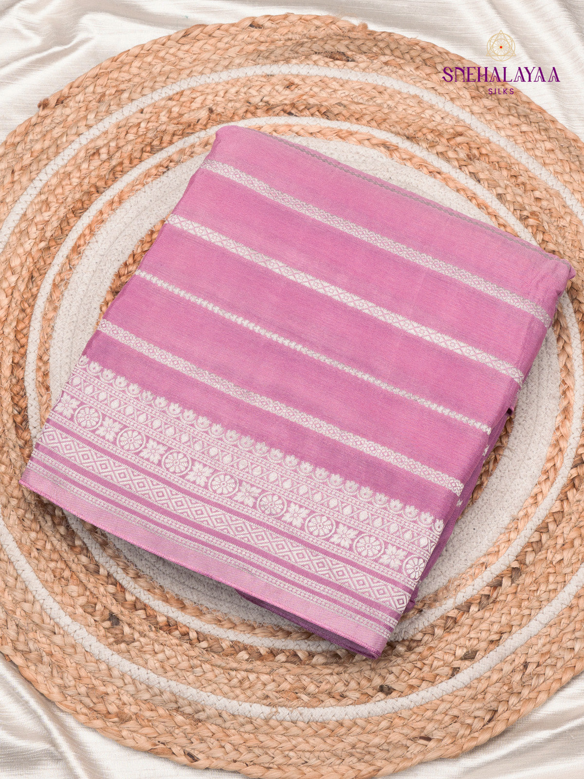 Purple Banaras Crepe Silk