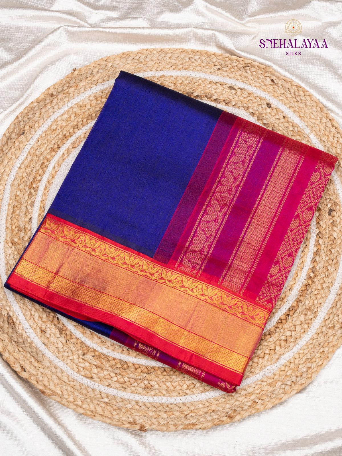 Navy Blue Kanchi Silk Cotton Saree