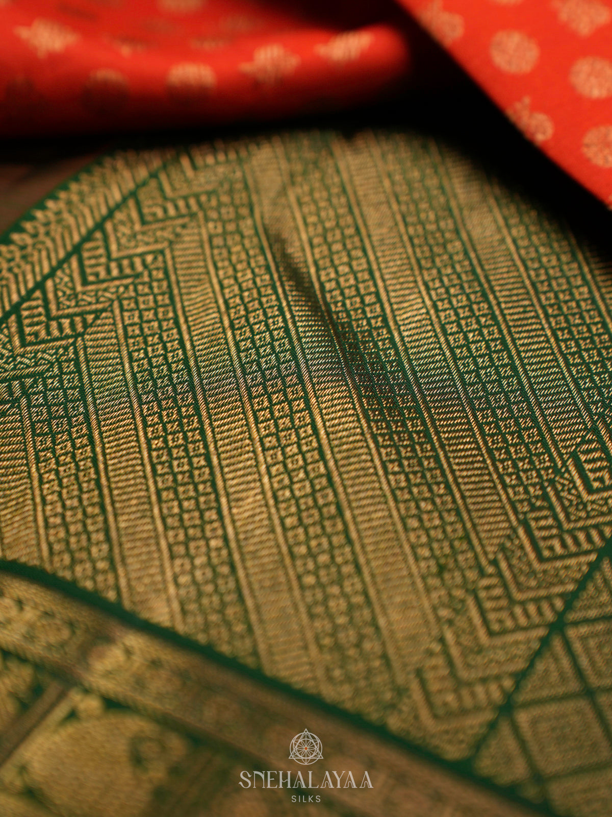 Rust Orange Kanjivaram Silk Saree