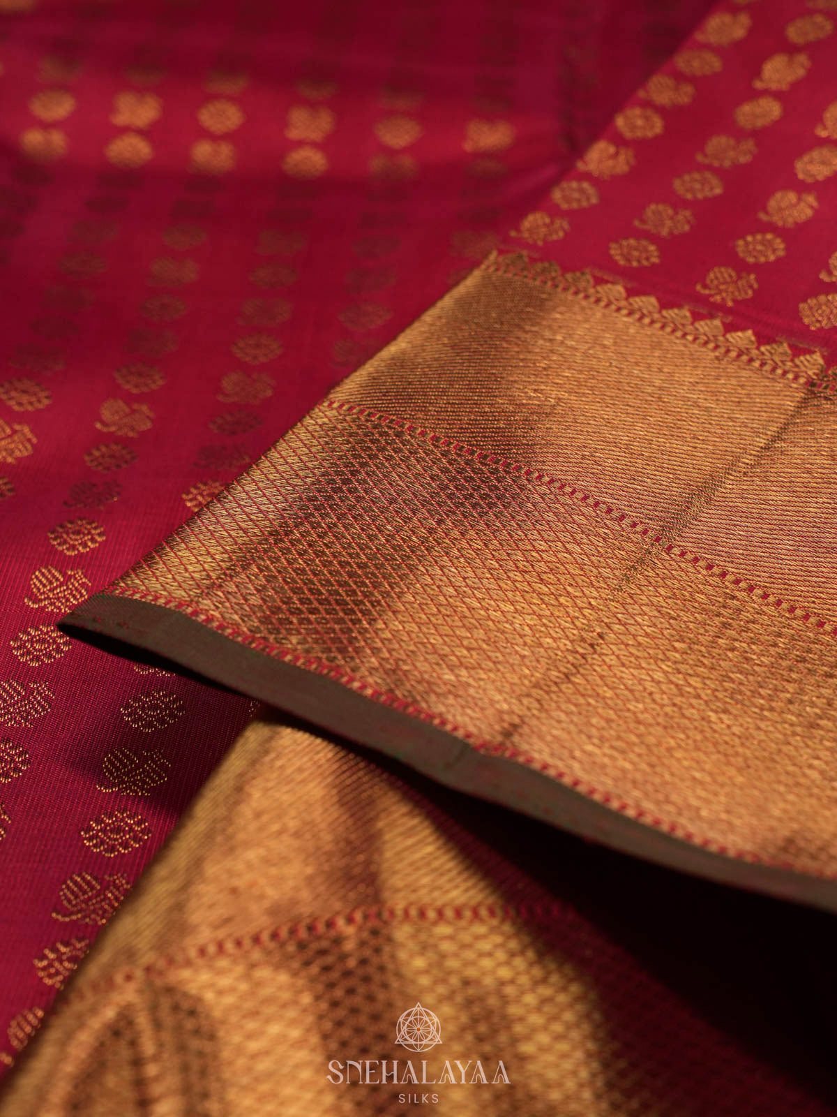 Crimson Red Kanjivaram Silk Saree