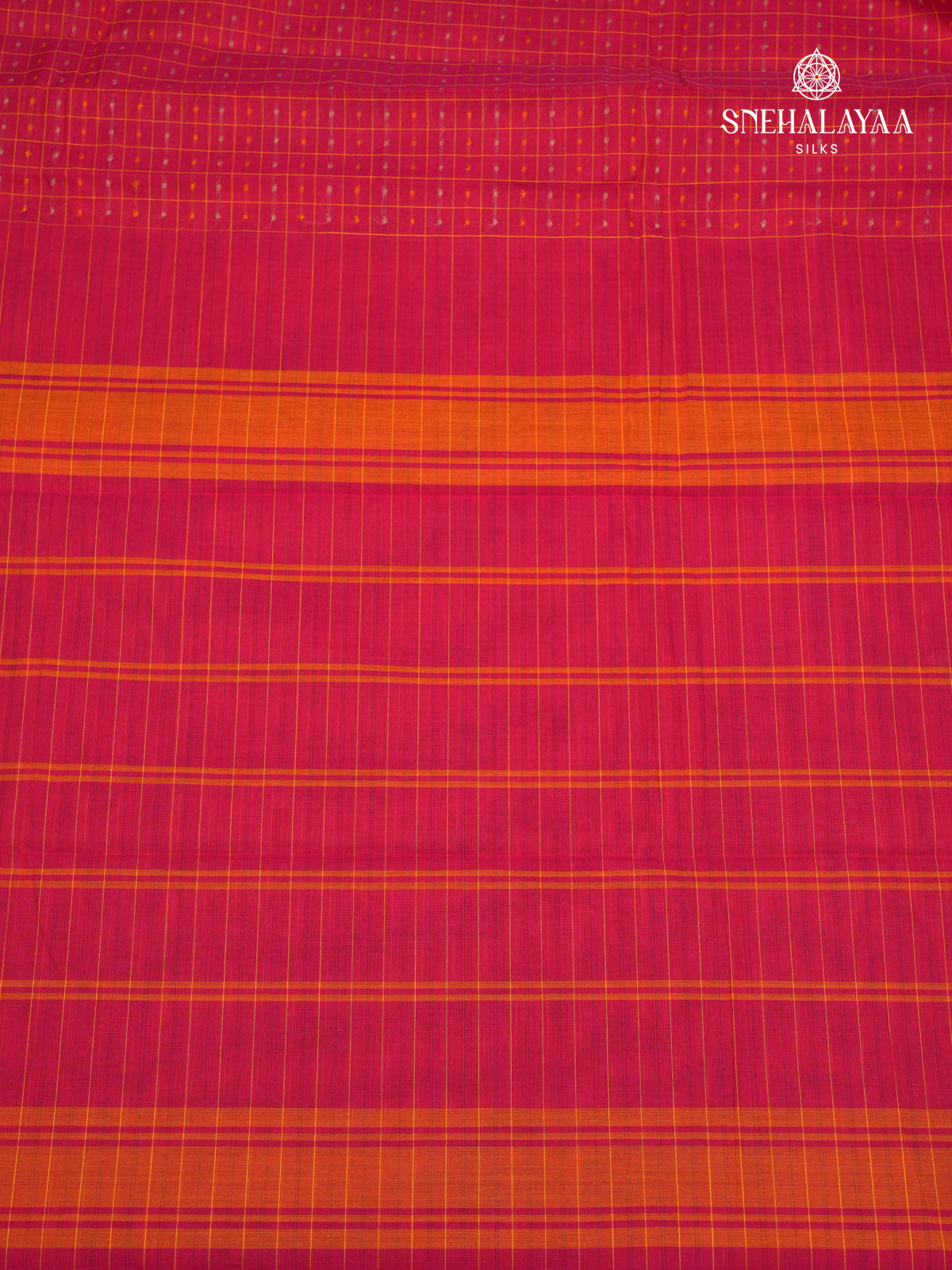 Pink Chettinad Cotton Saree