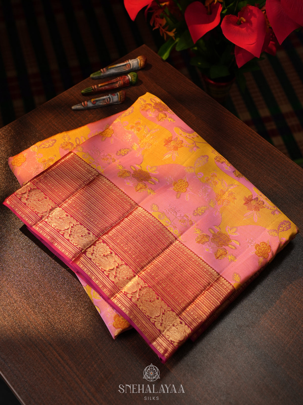 Pink Kanjivaram Silk Saree
