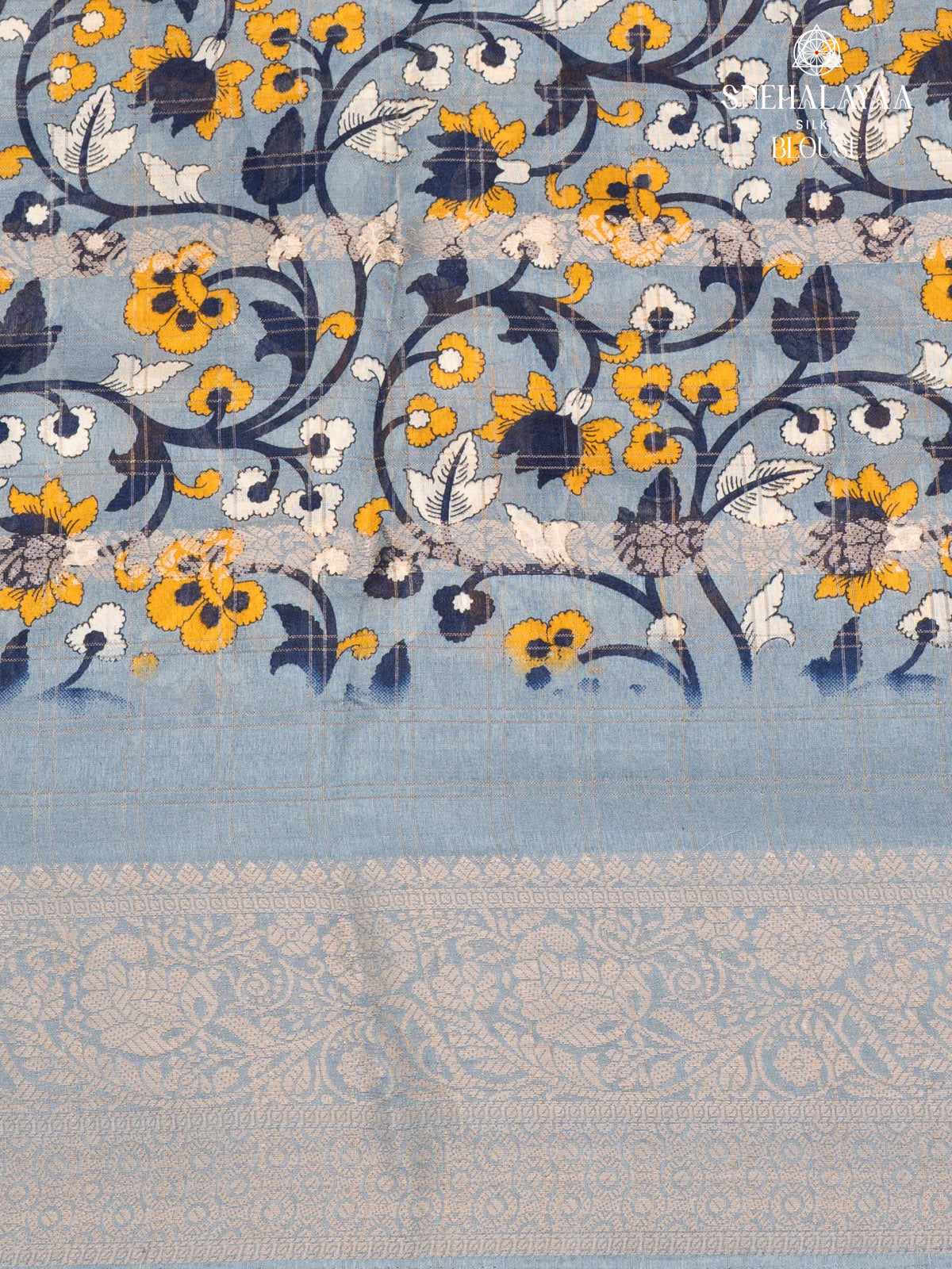 Navy Blue Dola Silk Saree