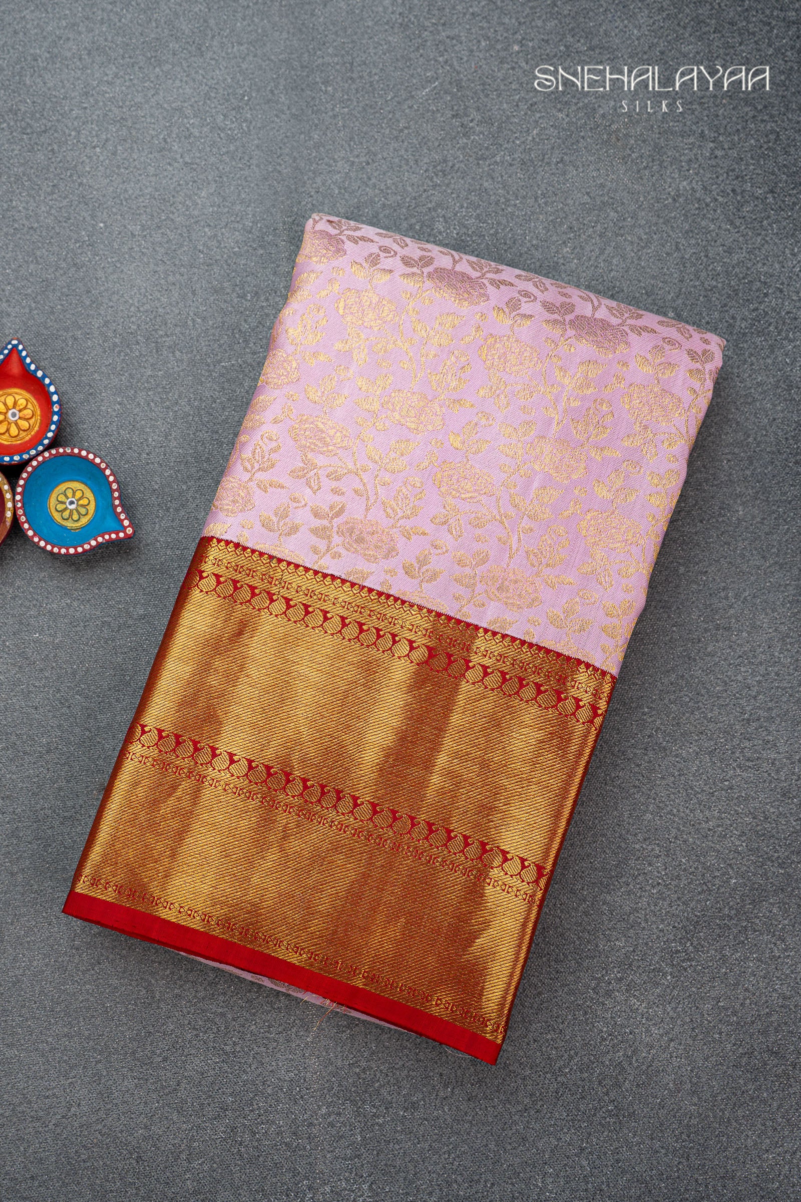 Blush Pink Kancheevaram Silk Saree