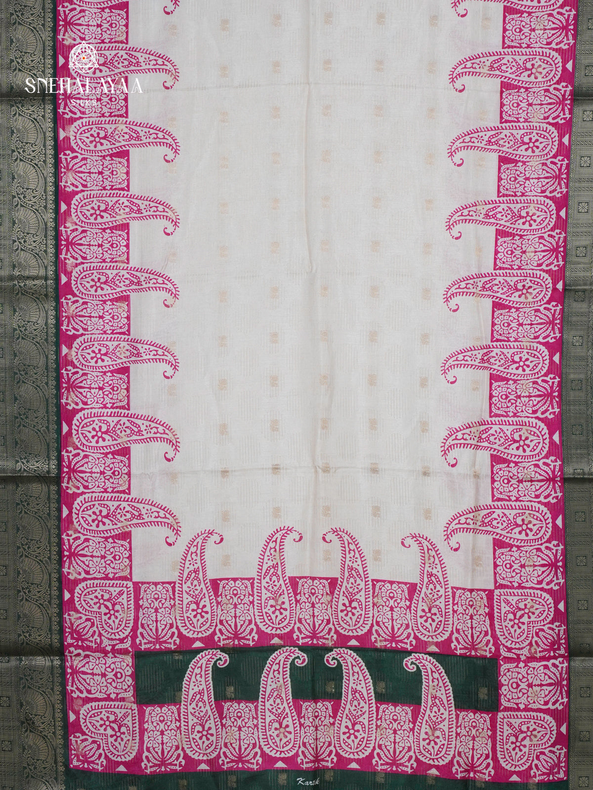 White Dola Silk Saree