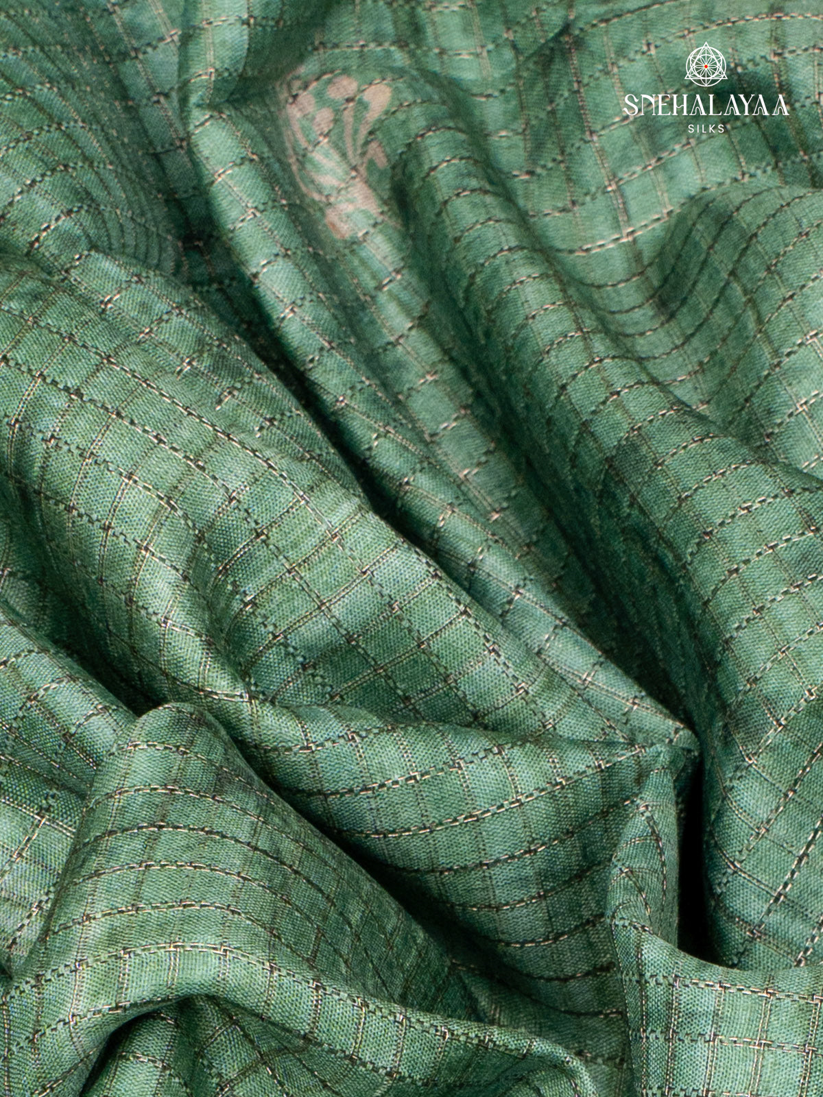 Teal Green Tussar Saree