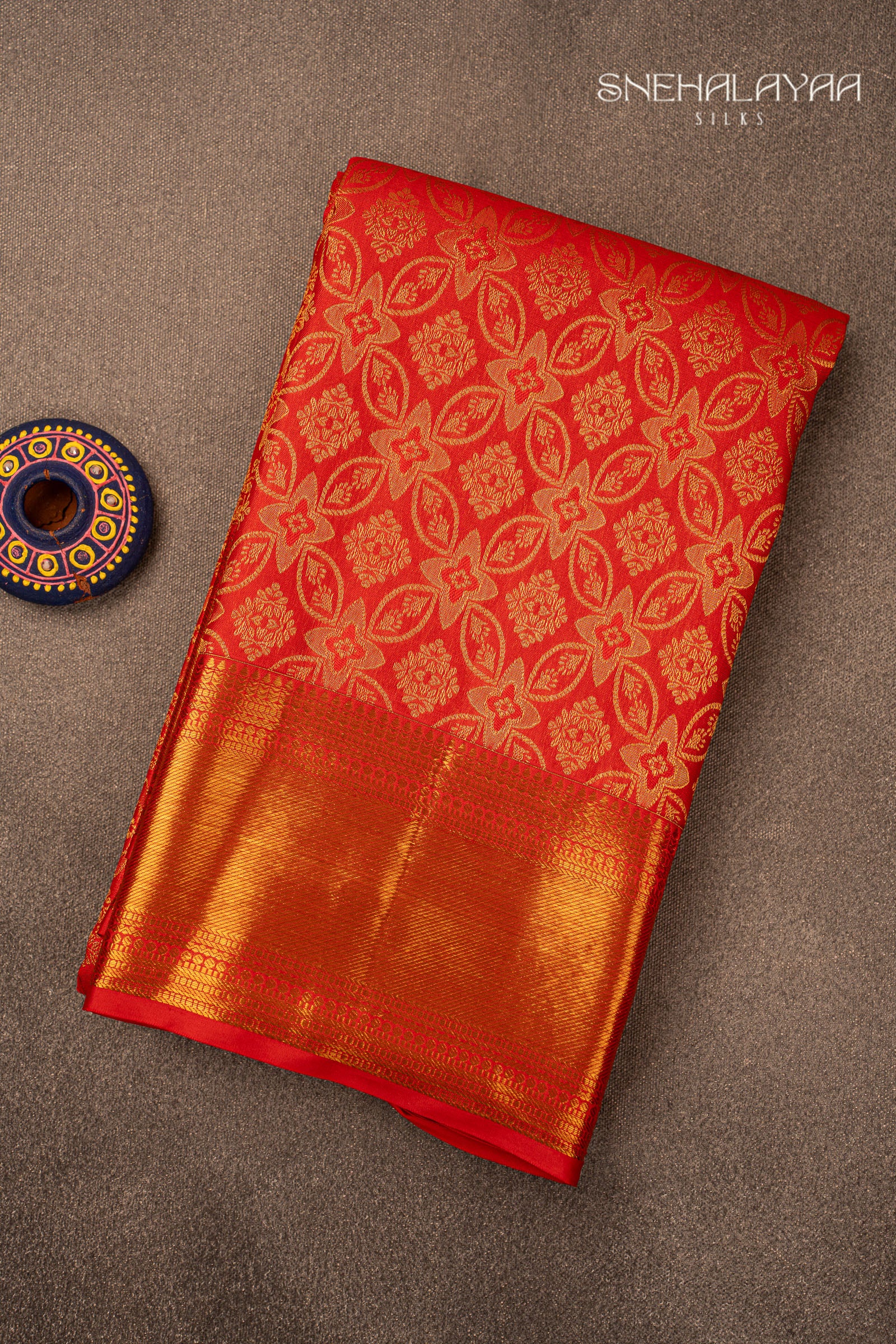 Crimson Red Kancheevaram Silk Saree