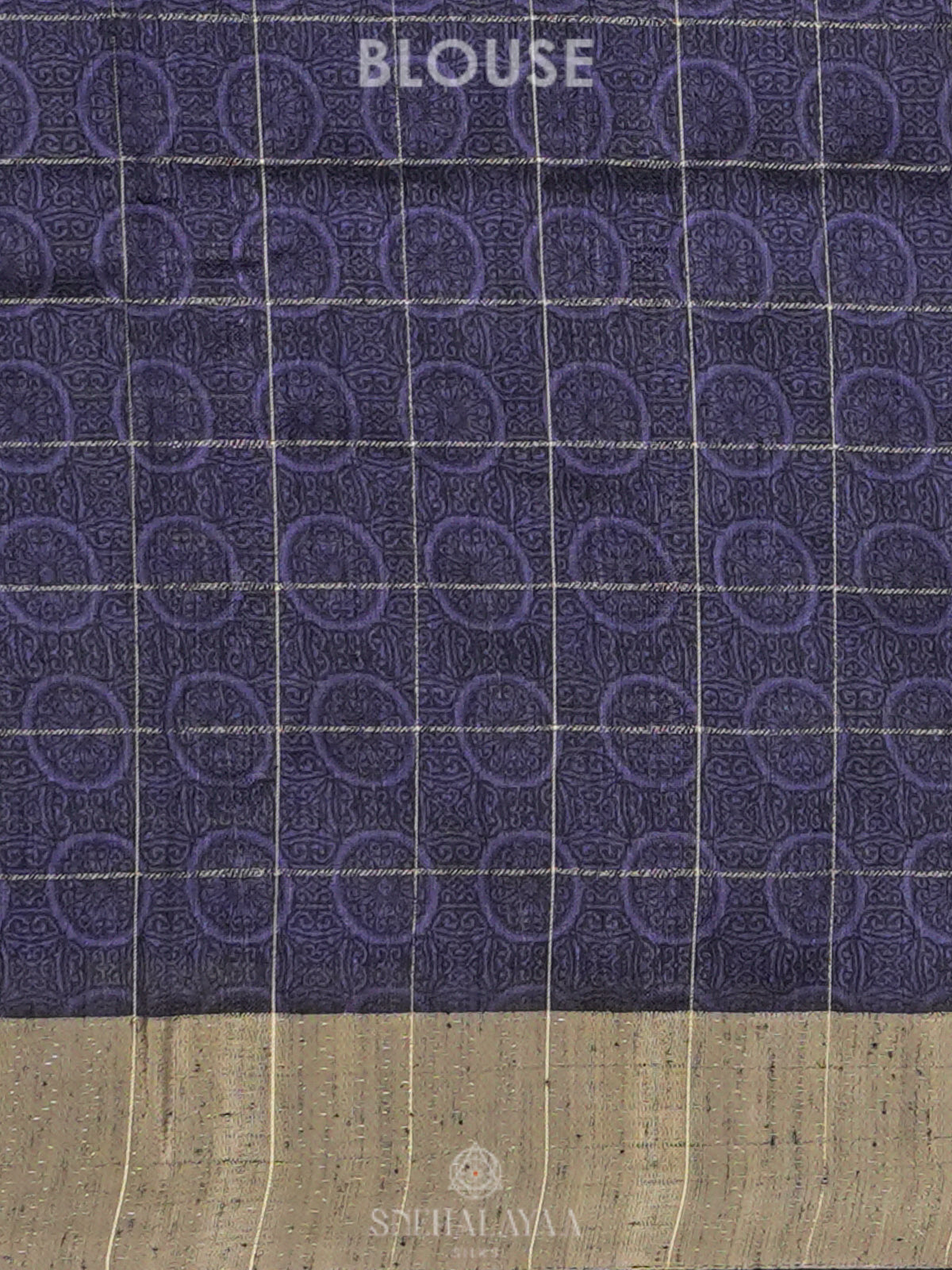 Navy Blue Tussar Saree