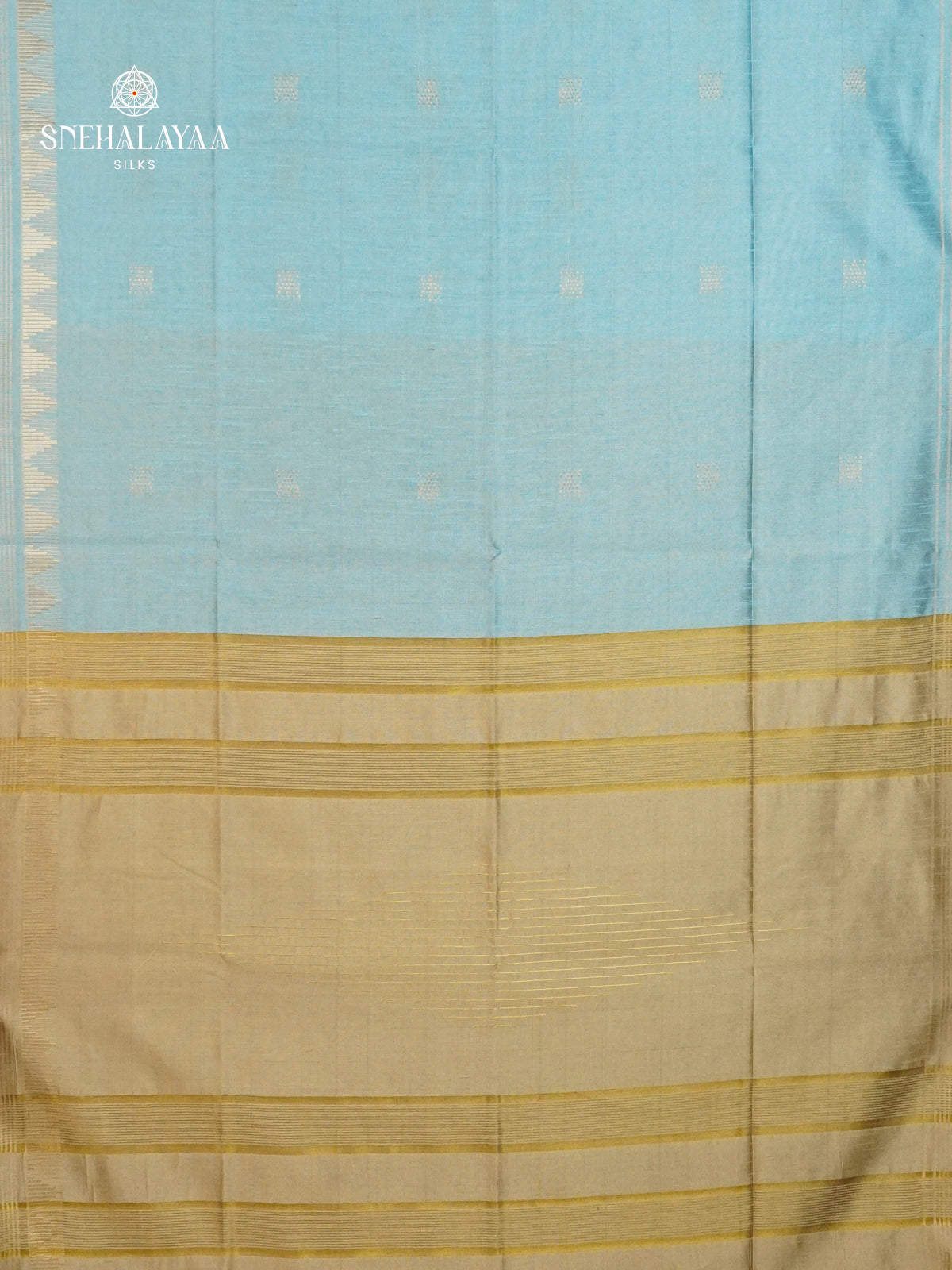 Ice Blue Bamboo Silk Saree