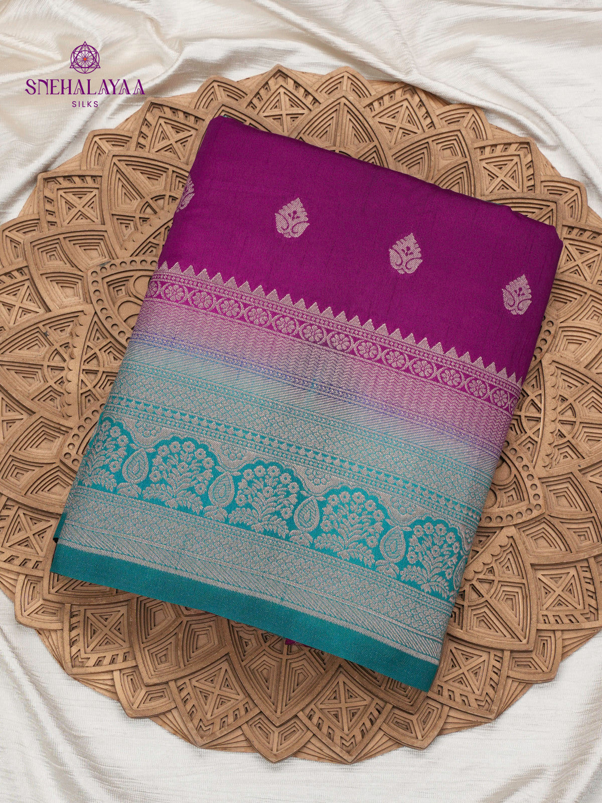 Violet Banaras Dola Silk Saree
